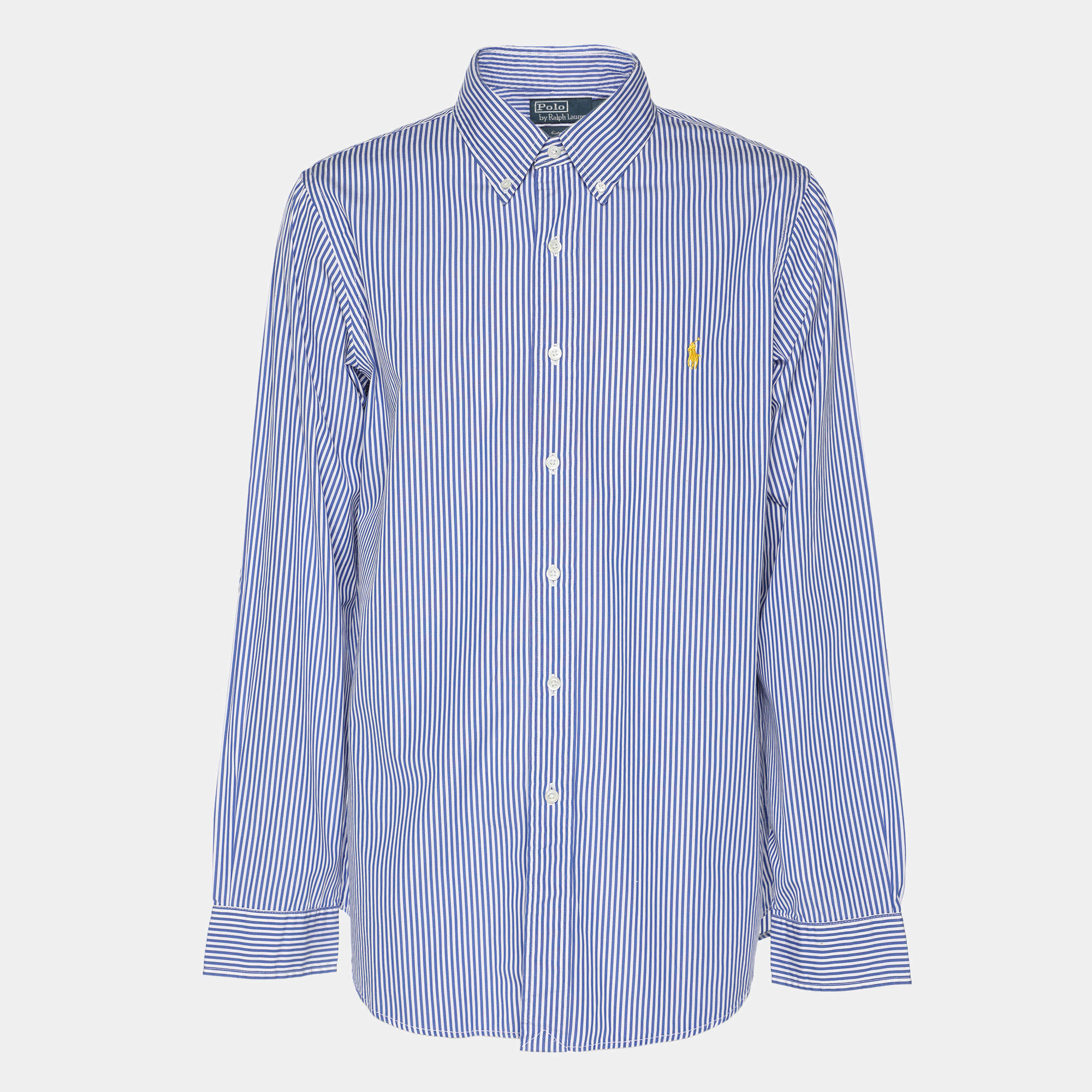 Polo Ralph Lauren Blue/White Striped Cotton Button Front Shirt XL