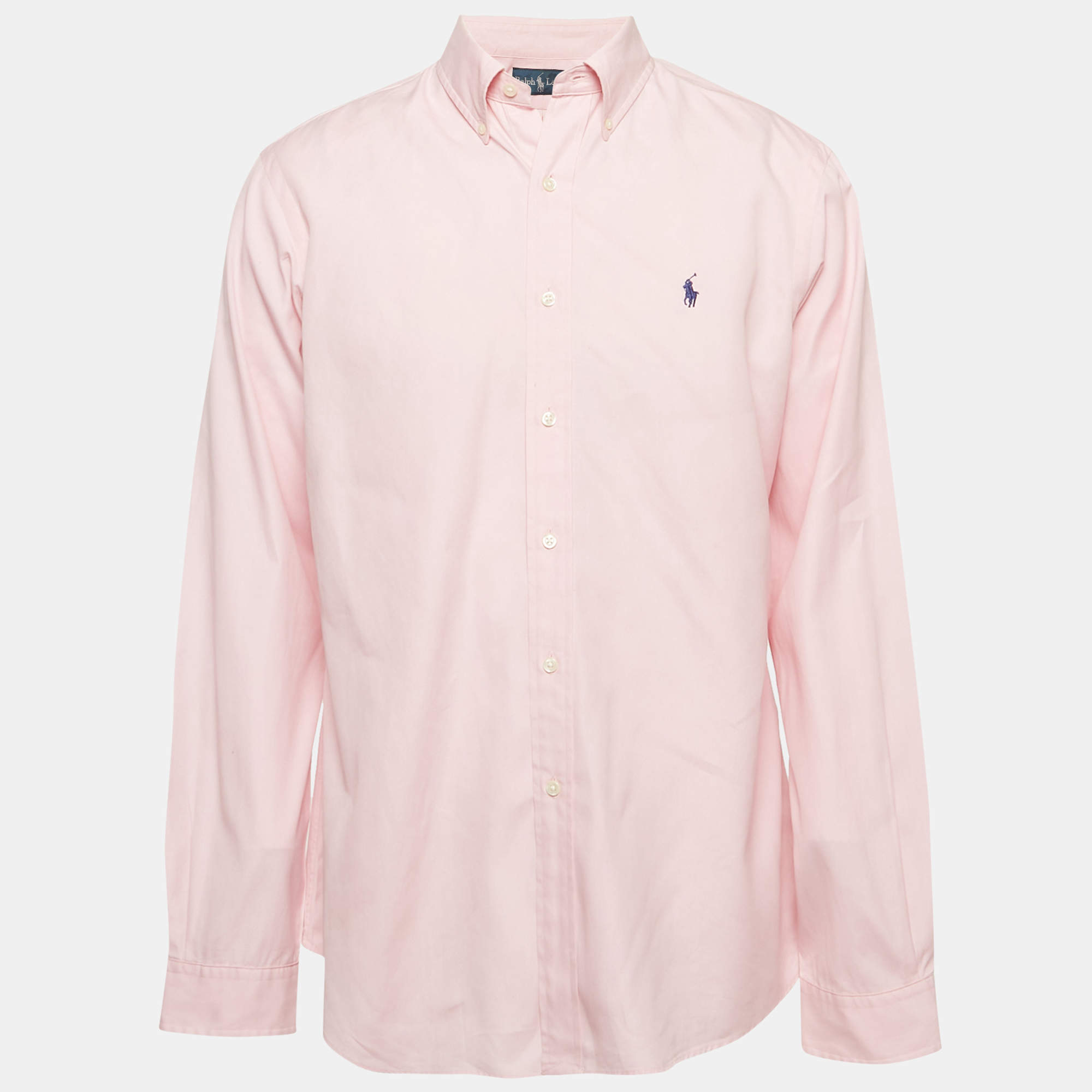 Ralph Lauren Pink Cotton Button Front Shirt L