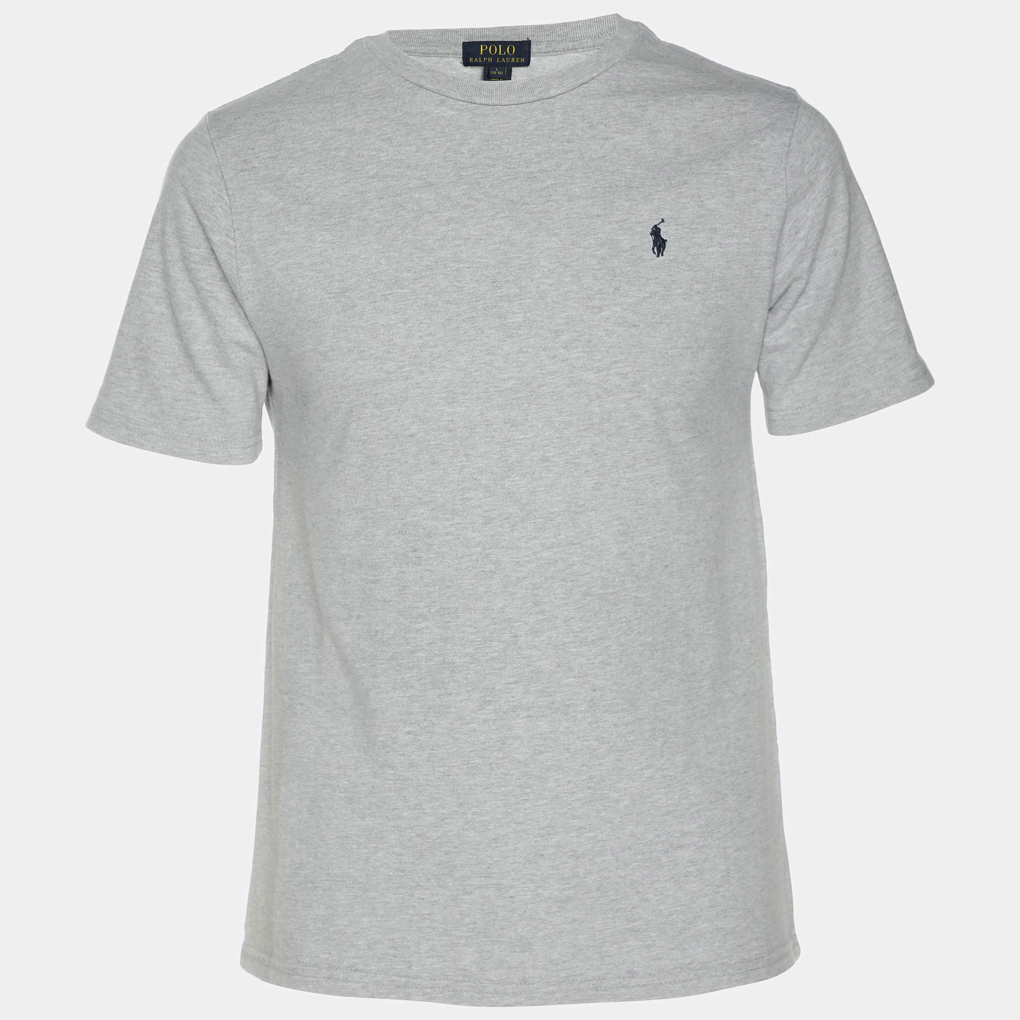 Pre Owned Polo Ralph Lauren Grey Jersey T-Shirt L