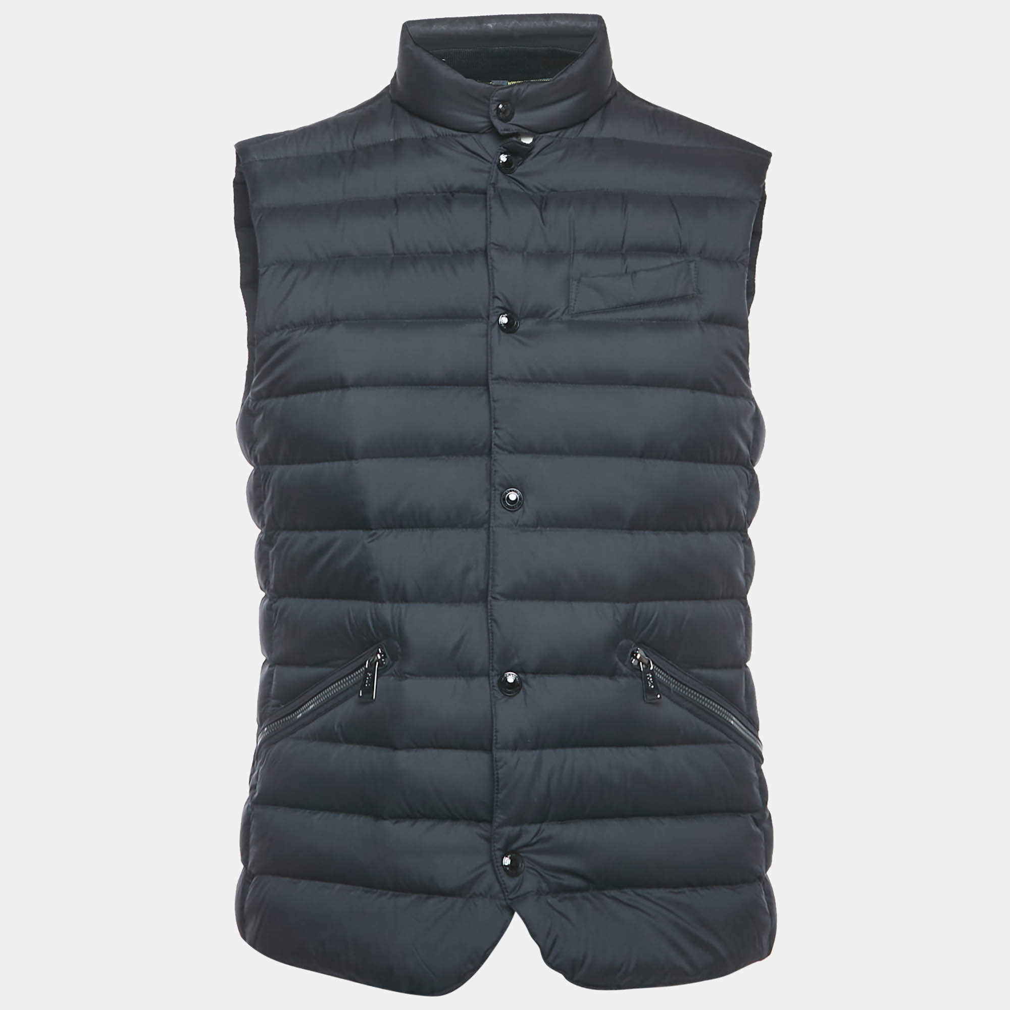Pre Owned Polo Ralph Lauren Black Nylon Down Puffer Gilet S