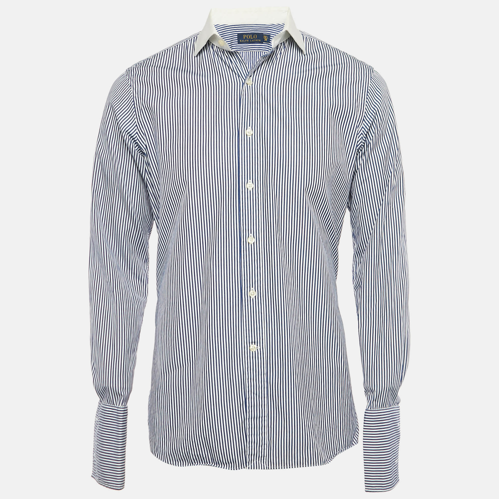 Pre Owned Polo Ralph Lauren Blue Striped Cotton Shirt M