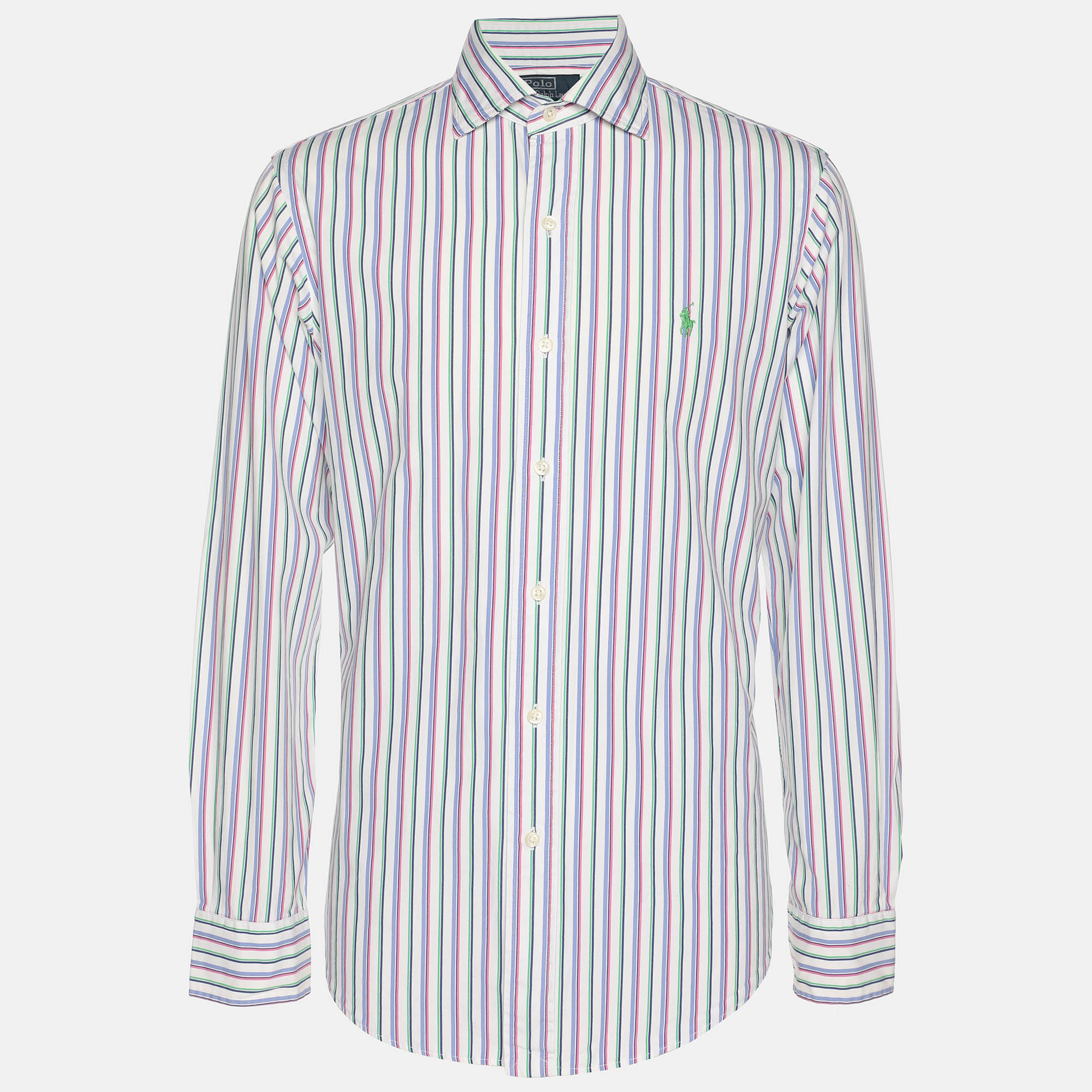 Pre Owned Polo Ralph Lauren Multicolor Stripe Cotton Long Sleeve Shirt S