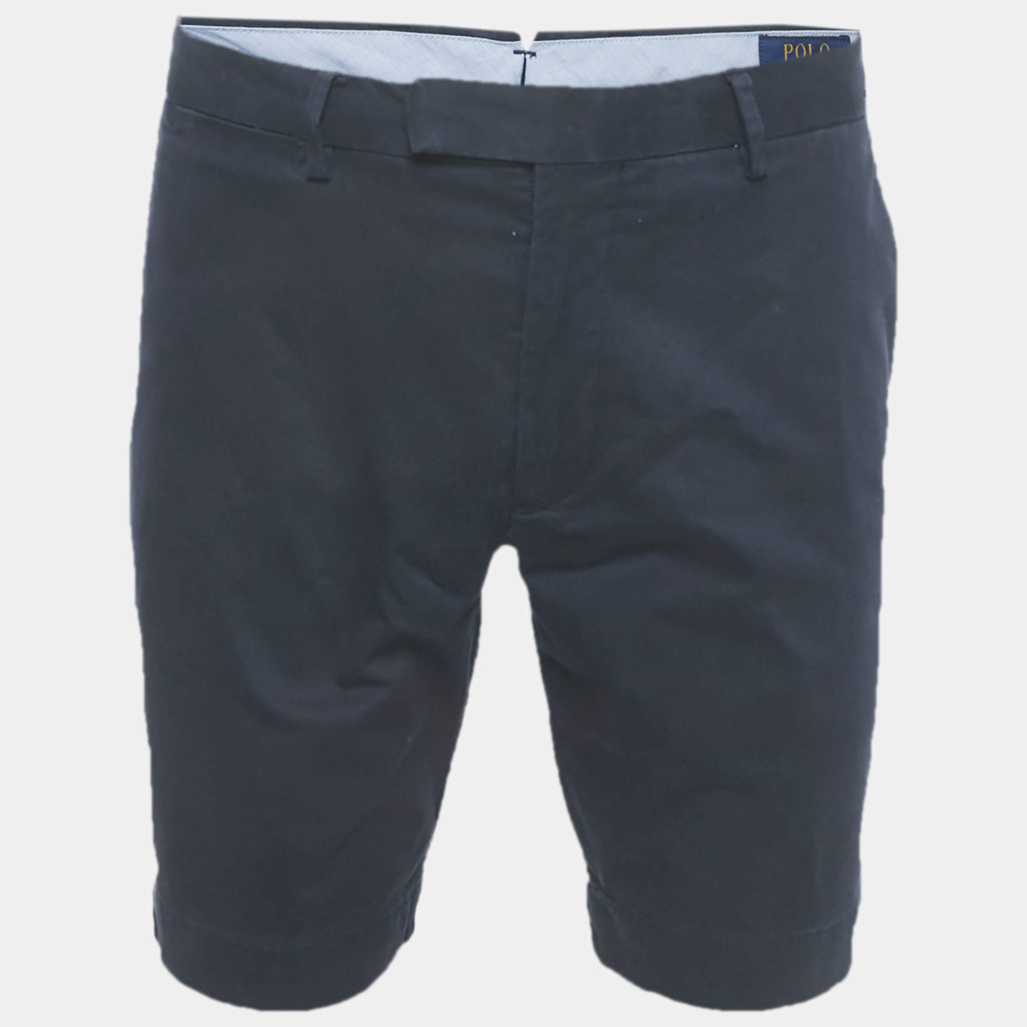 Pre Owned Polo Ralph Lauren Navy Blue Cotton Stretch Fit Shorts M