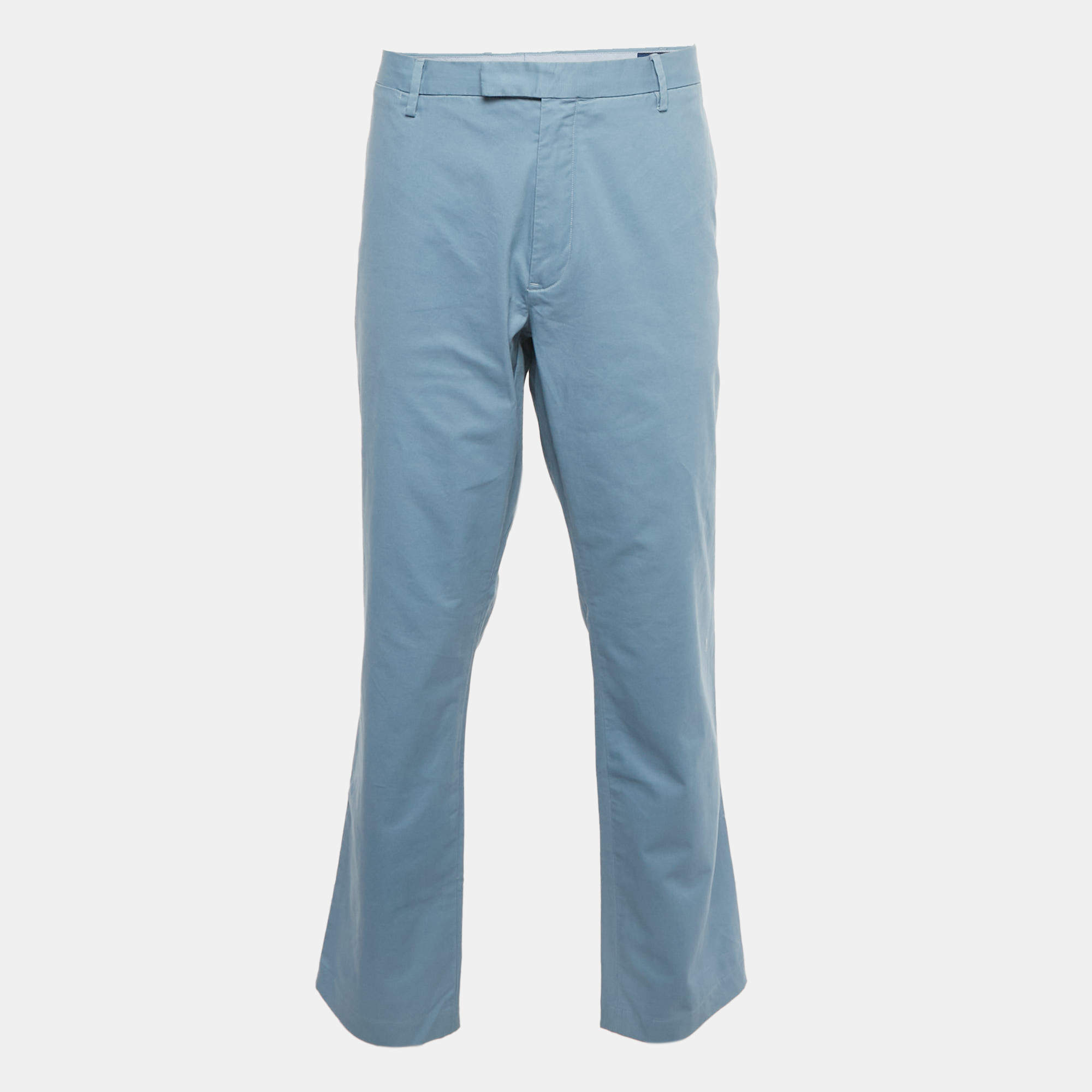 Pre Owned Polo Ralph Lauren Blue Cotton Chino Trousers XXXL