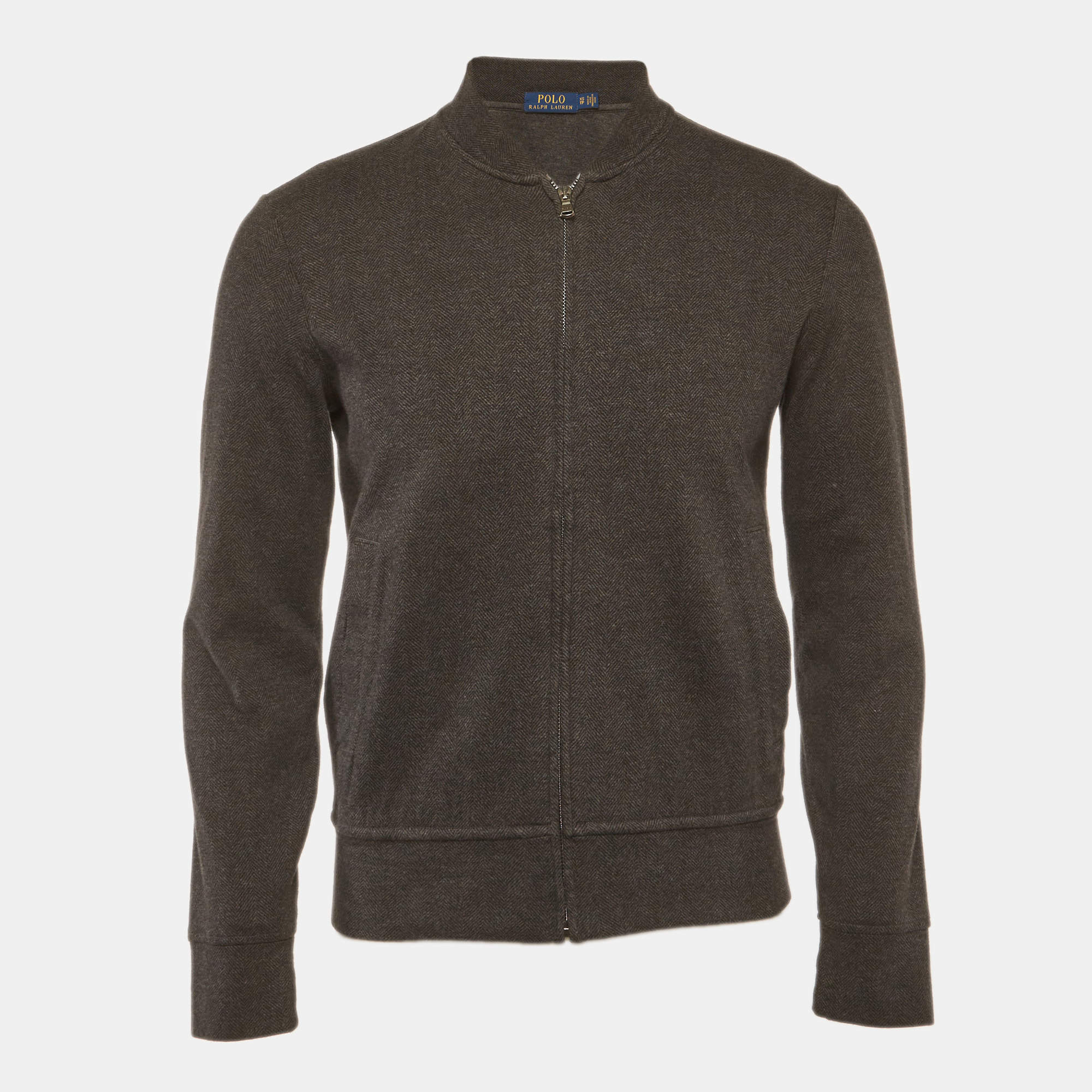 مملوكة مسبقًا Polo Ralph Lauren Grey Wool Blend Zip-Up Jacket XS
