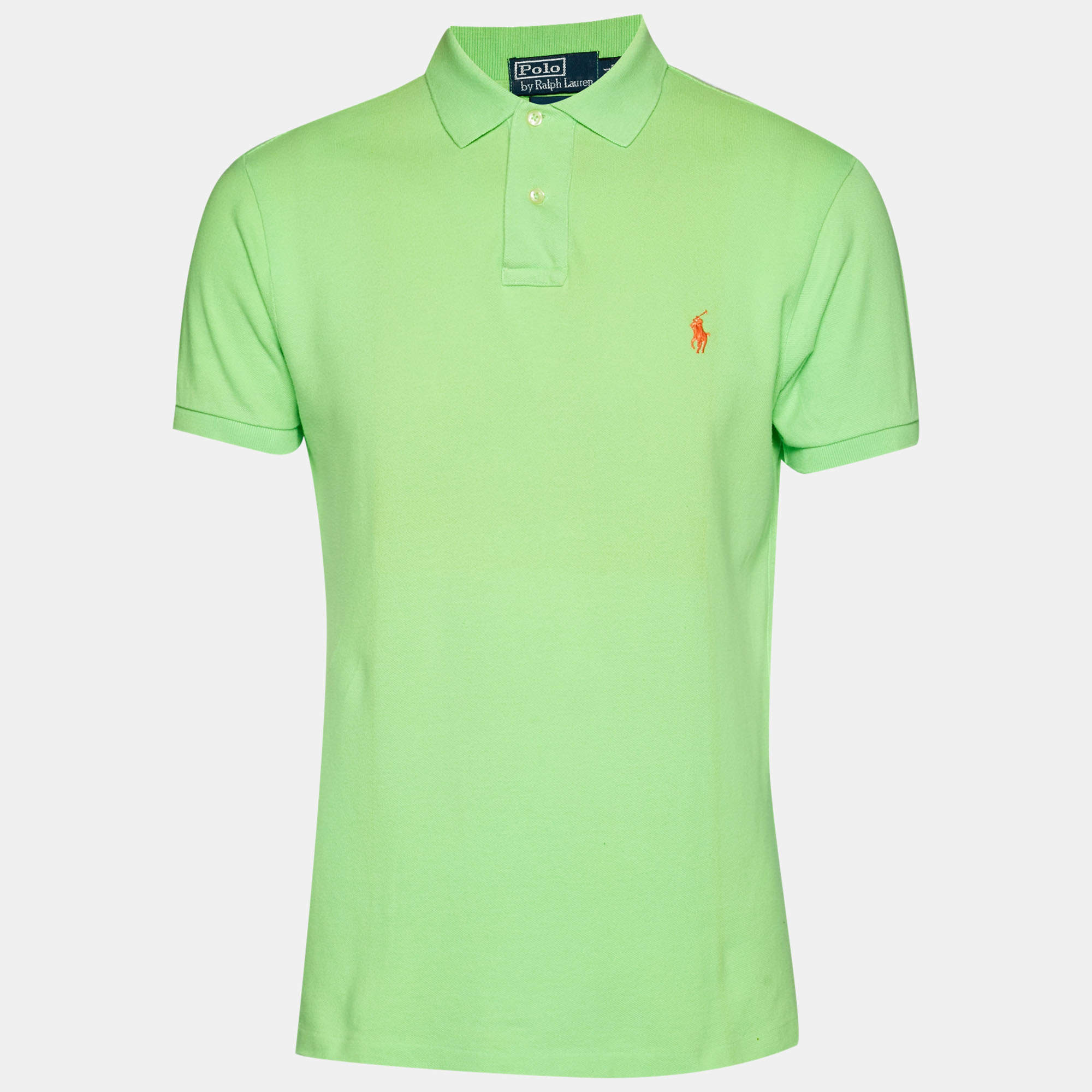 مملوكة مسبقًا Polo Ralph Lauren Green Cotton Knit Polo T-Shirt M
