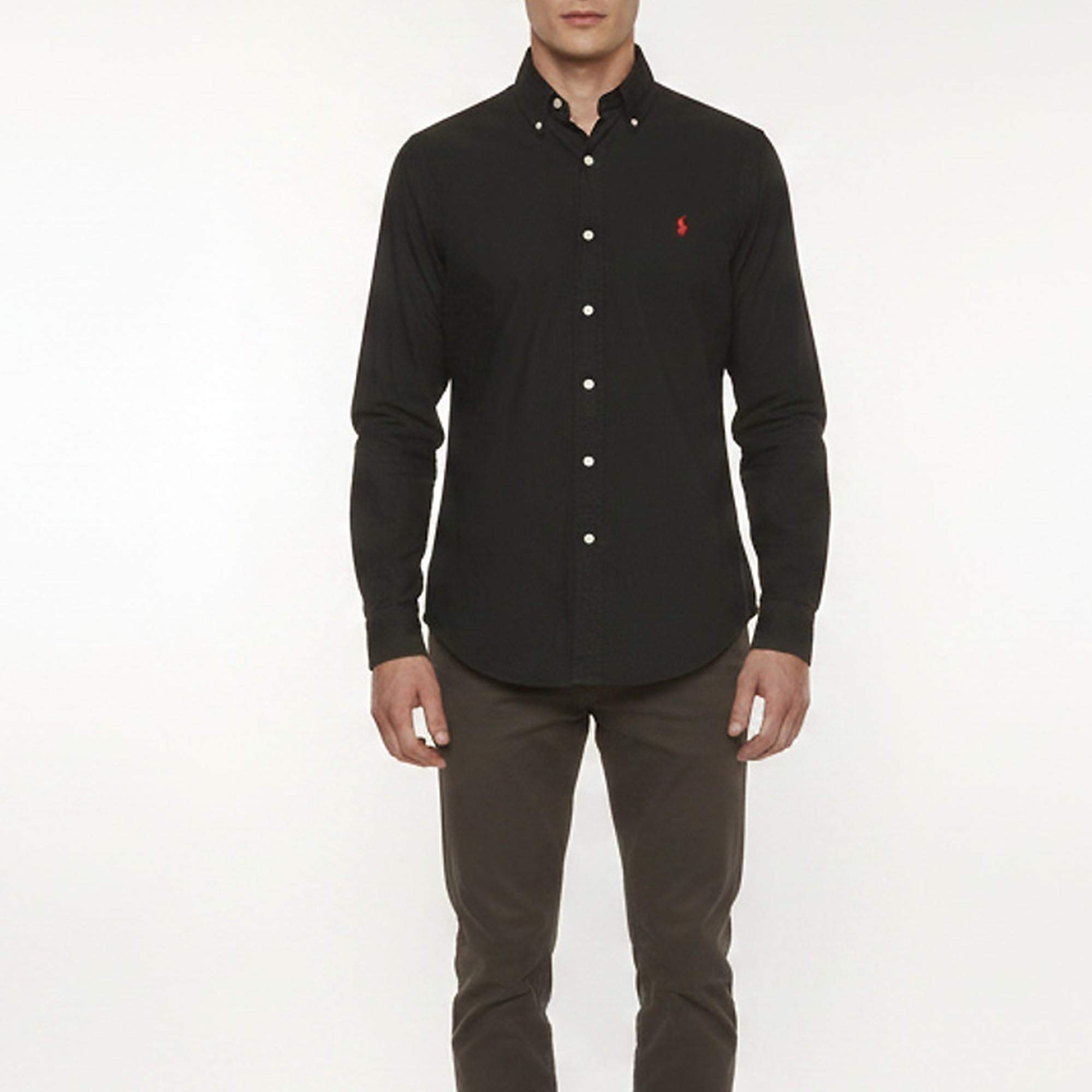 Pre Owned Polo Ralph Lauren Black Cotton Classic Fit Shirt M
