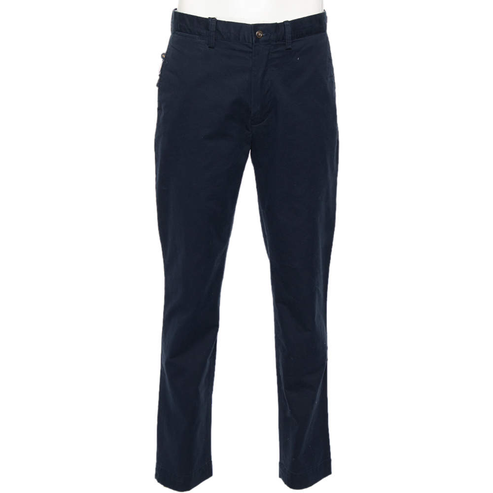 Polo Ralph Lauren Navy Blue Cotton Classic Fit Formal Pants L