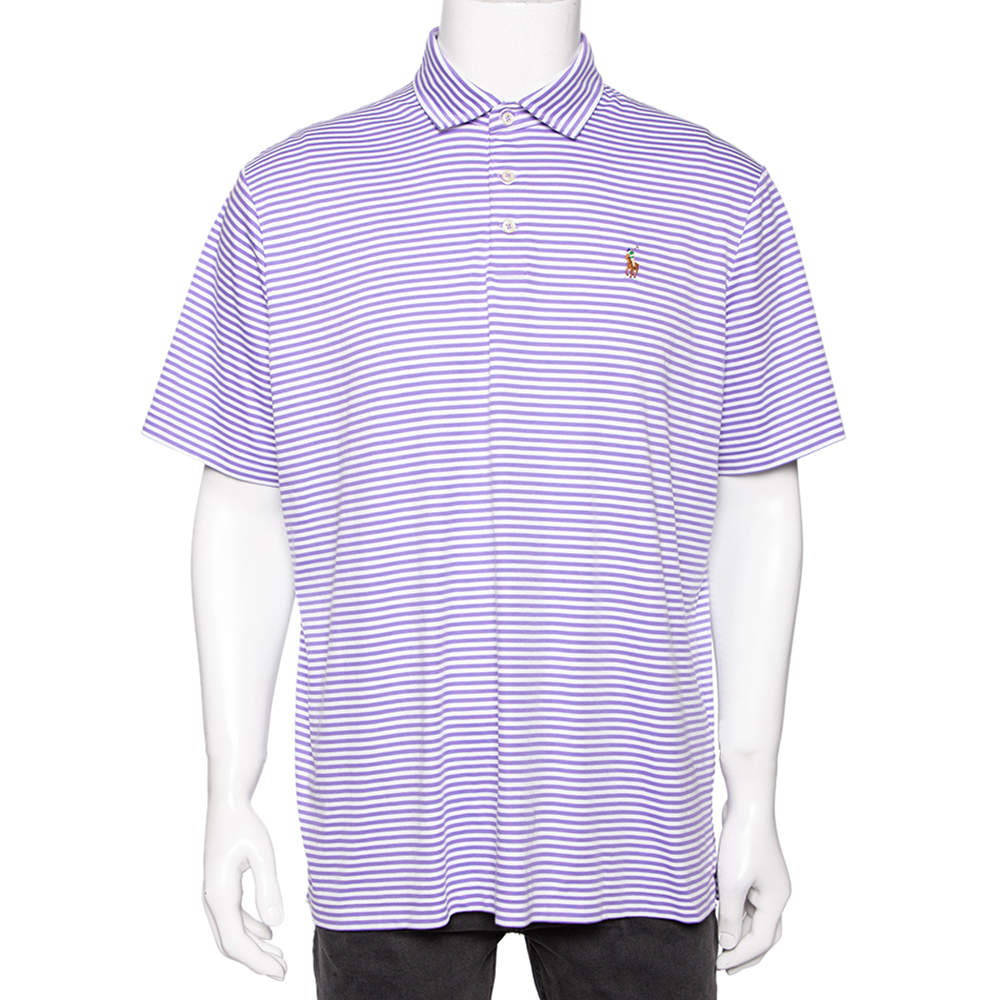 Polo Ralph Lauren Purple Striped Cotton Classic Fit Polo T-Shirt L Polo  Ralph Lauren | TLC