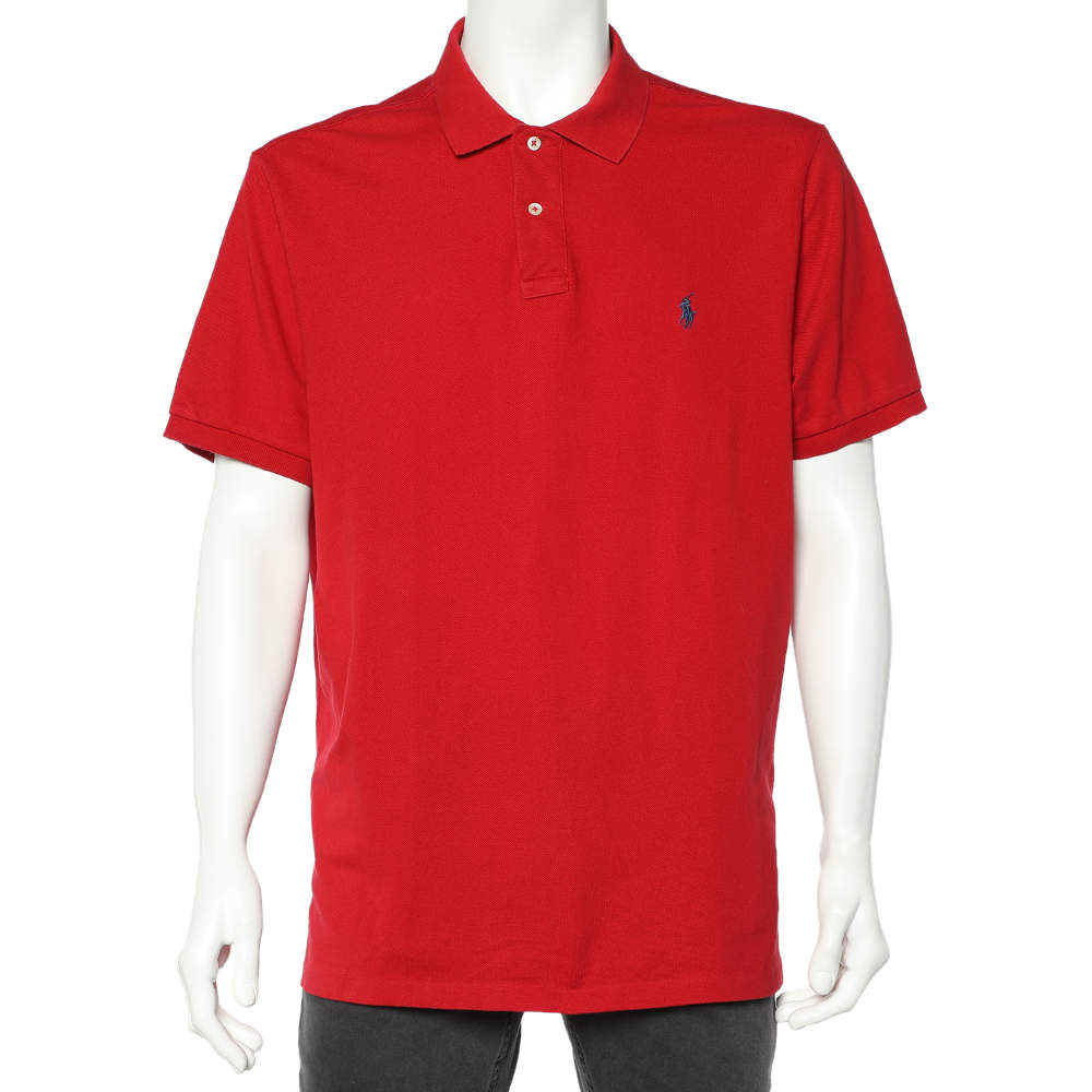 Voldoen Woning Muildier Polo Ralph Lauren Red Cotton Pique Polo T-Shirt XXL Polo Ralph Lauren | TLC