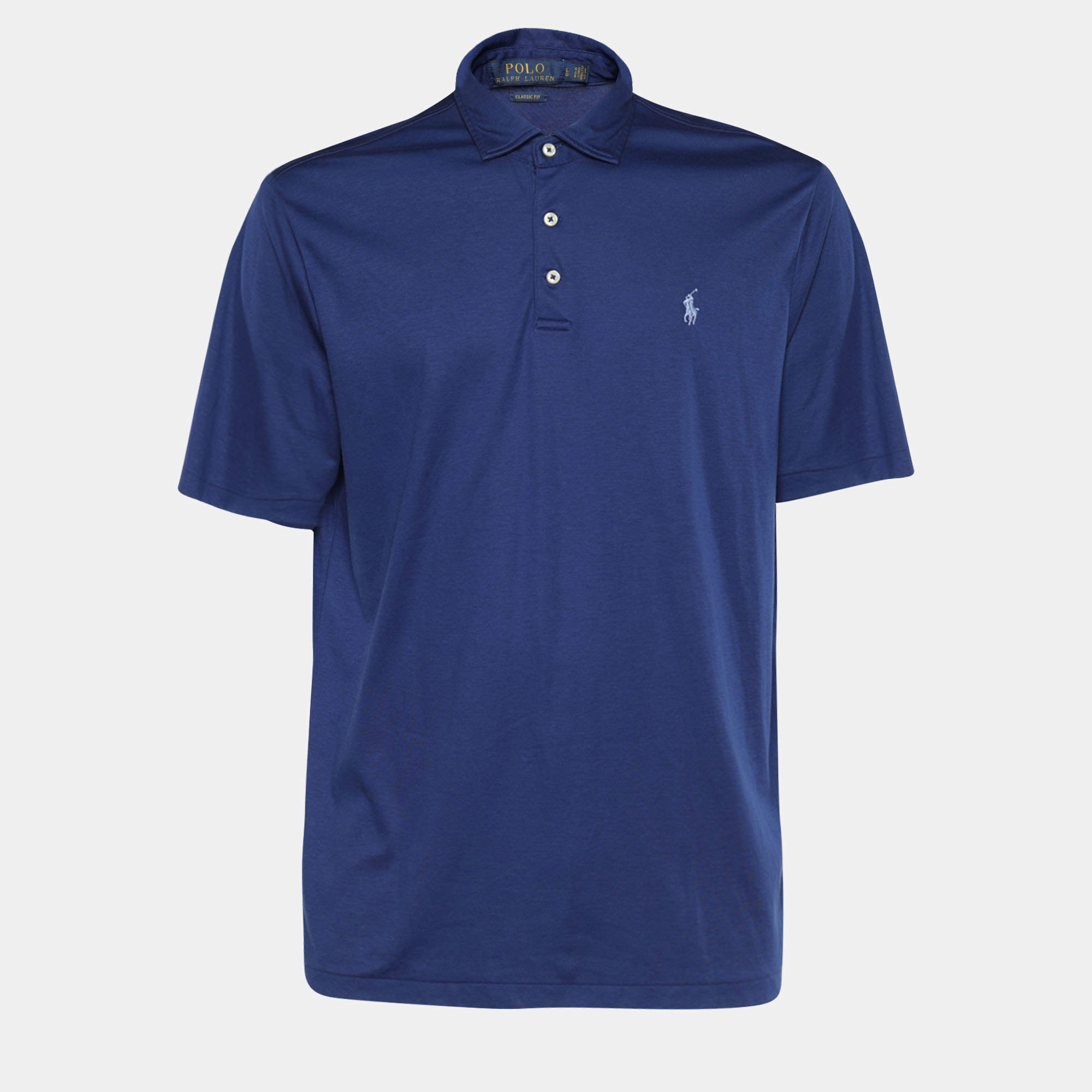 Polo Ralph Lauren Blue Jersey Classic Fit Polo T-Shirt L