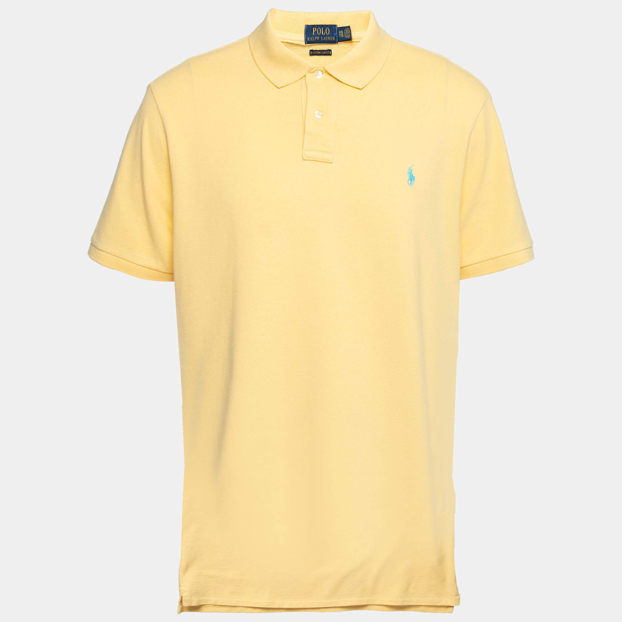 Mos Calamiteit inch Polo Ralph Lauren Yellow Cotton Pique Custom Slim Fit Polo T-Shirt XXL Polo  Ralph Lauren | TLC