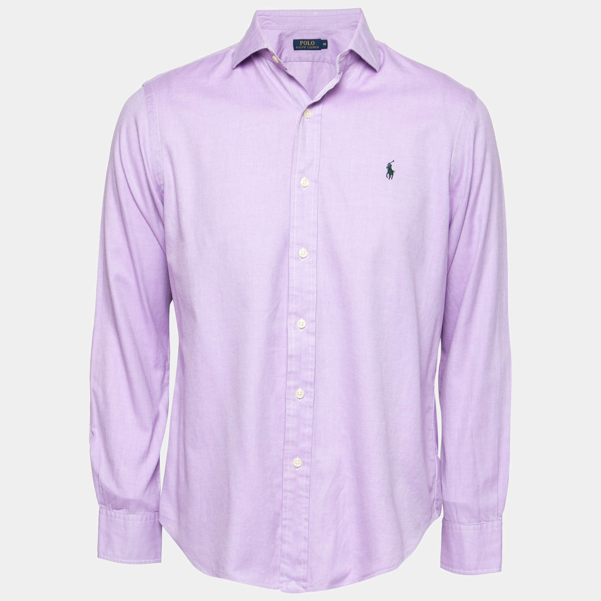Pre Owned Polo Ralph Lauren Purple Cotton Button Front Shirt M