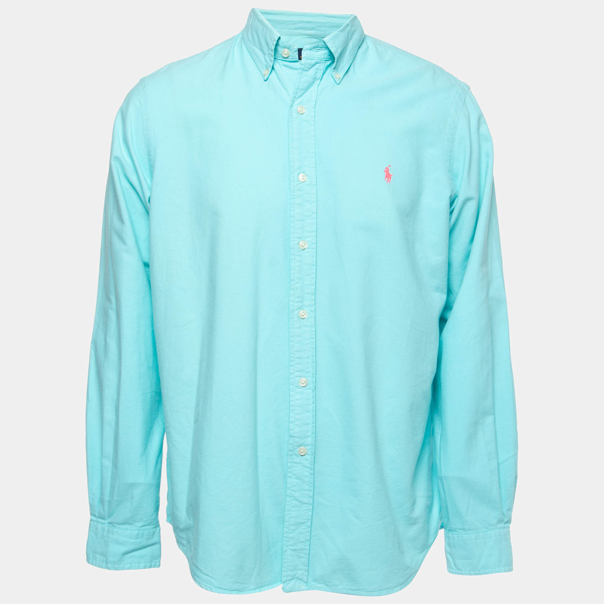 Pre Owned Polo Ralph Lauren Blue Cotton Full Sleeve Shirt L