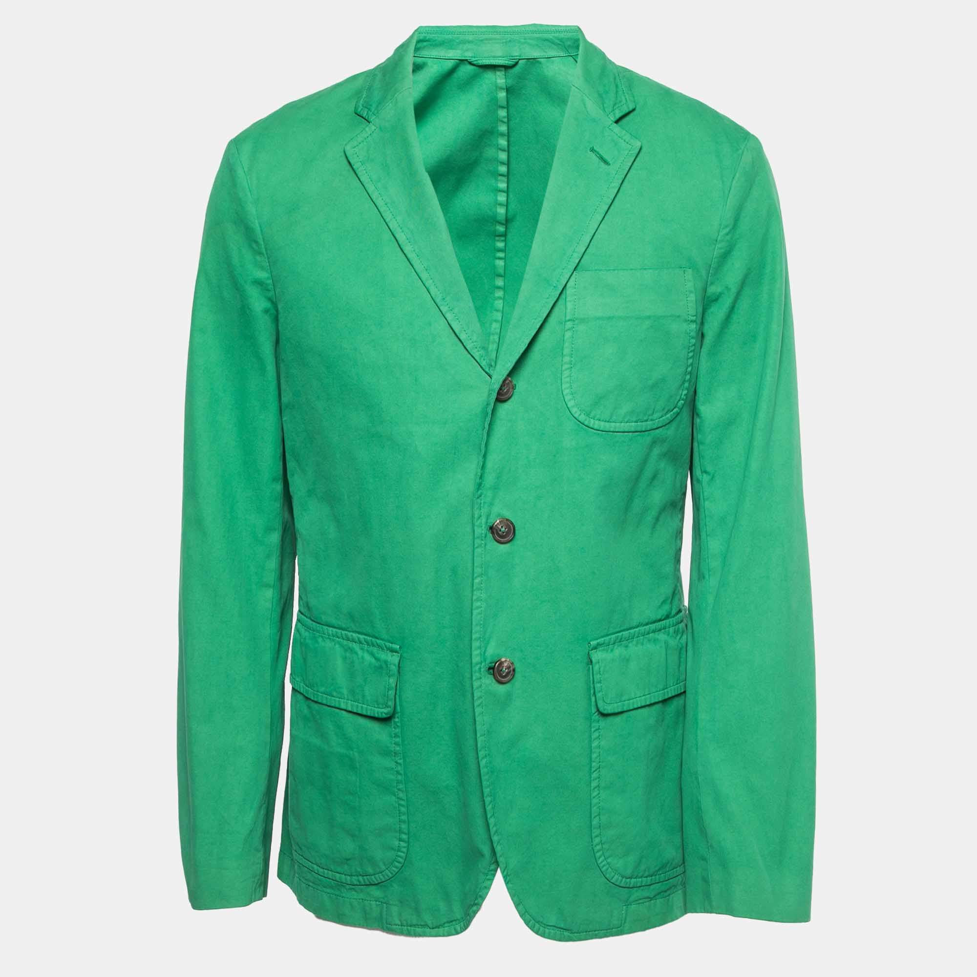Polo Ralph Lauren Green Cotton Single Breasted Sport Jacket XL Polo ...