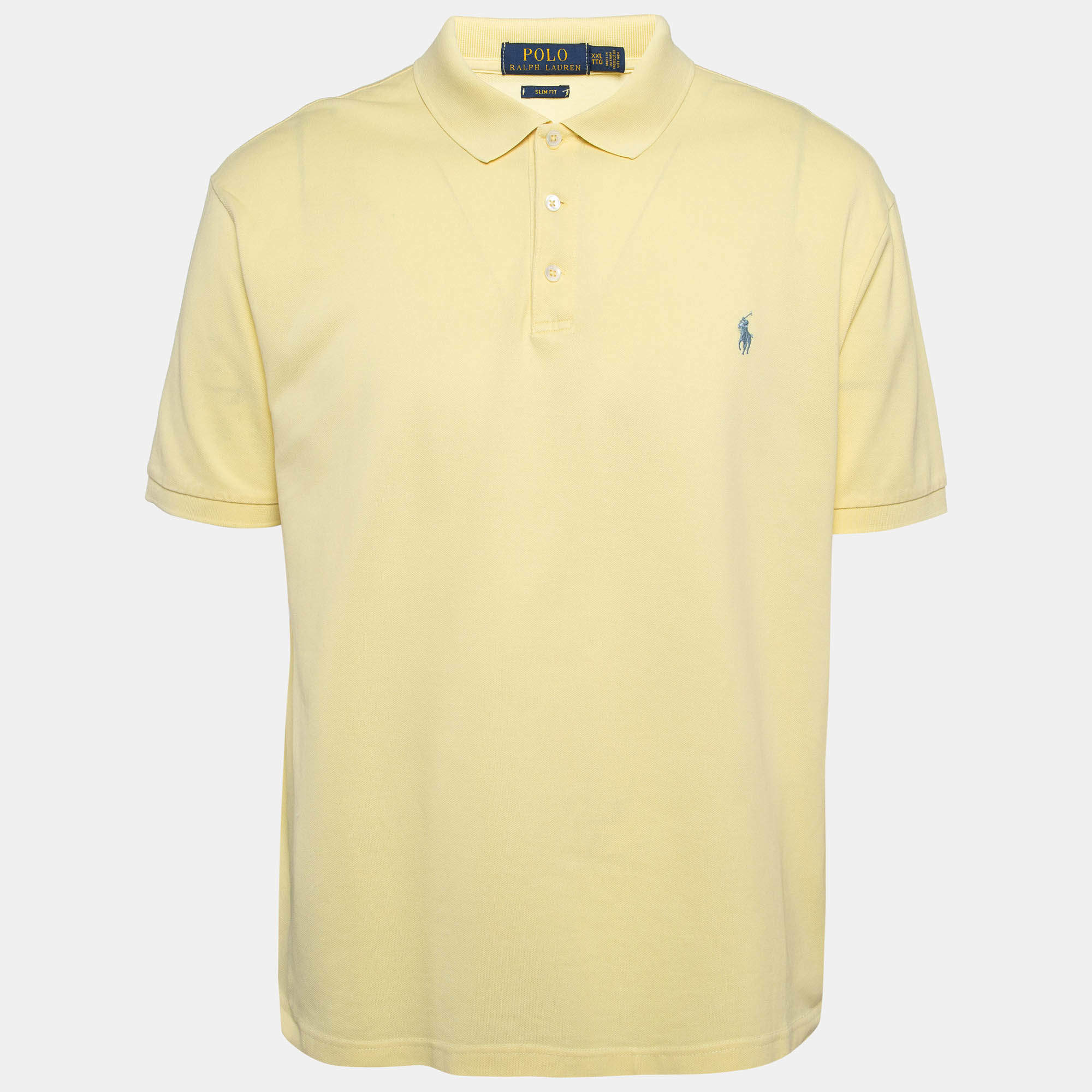 مملوكة مسبقًا Polo Ralph Lauren Yellow Pique Knit Polo T-Shirt XXL