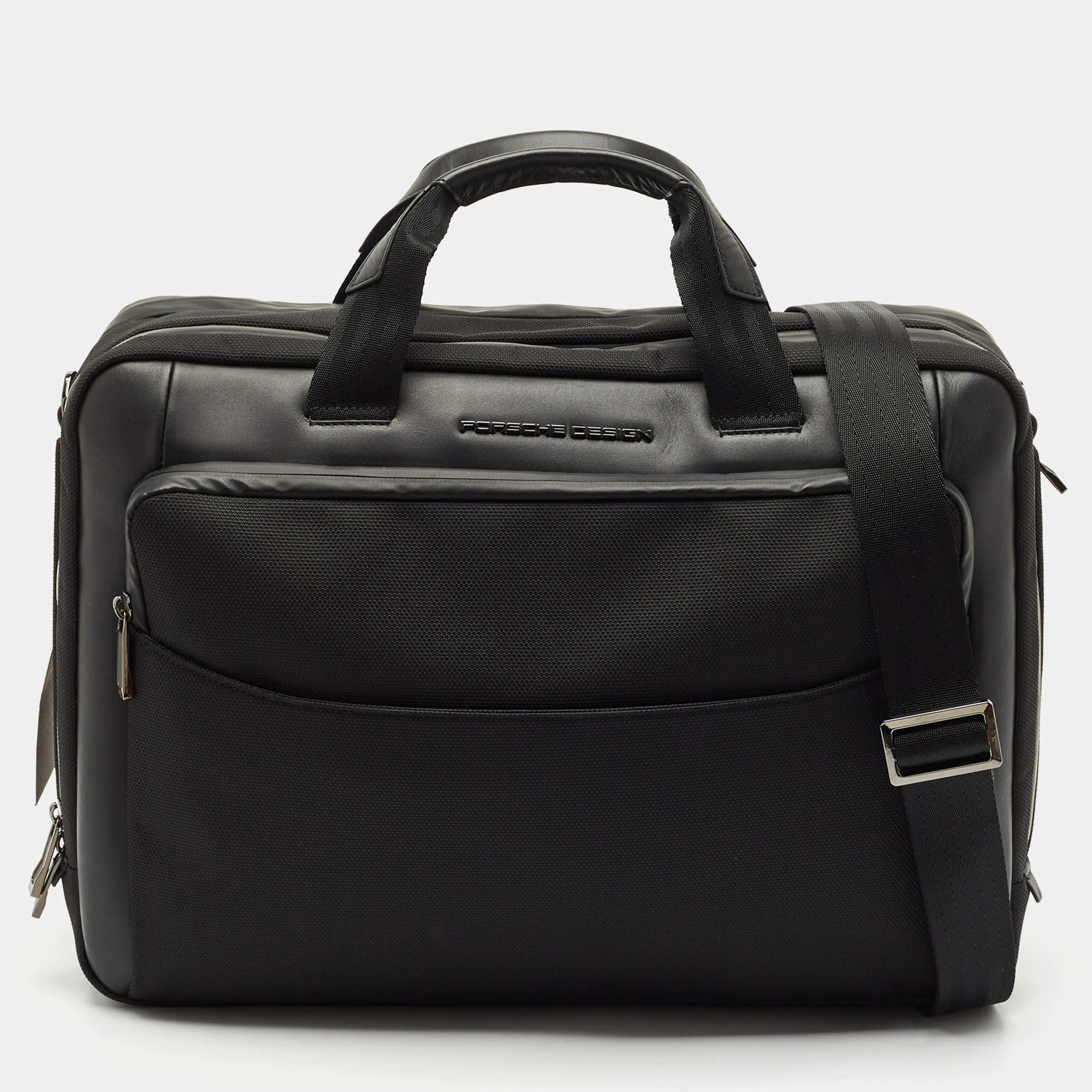 Porsche Design Black Nylon Medium Roadster Briefcase
