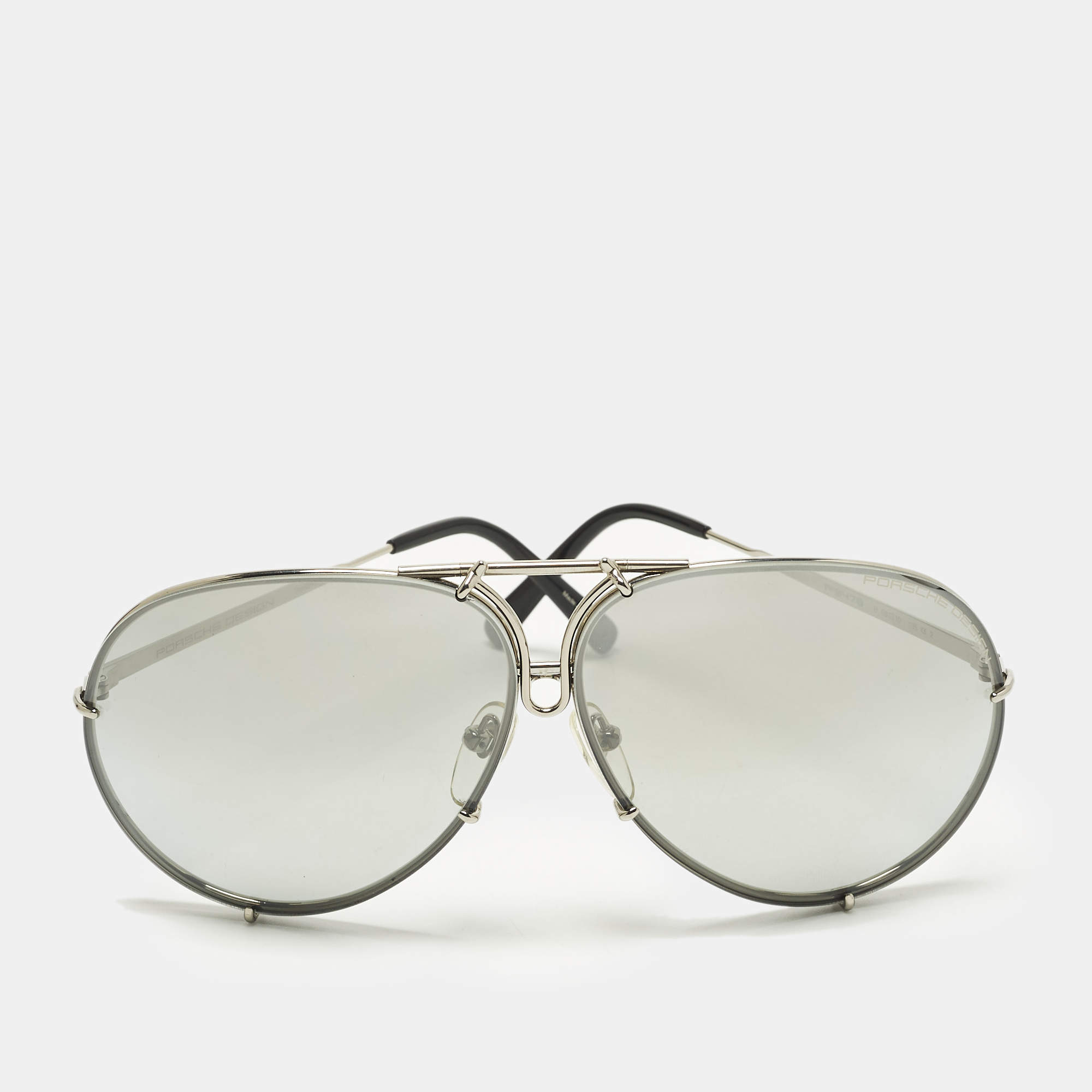مملوكة مسبقًا Porsche Design Grey/Silver Tone Gradient P 8478 Aviator Sunglasses