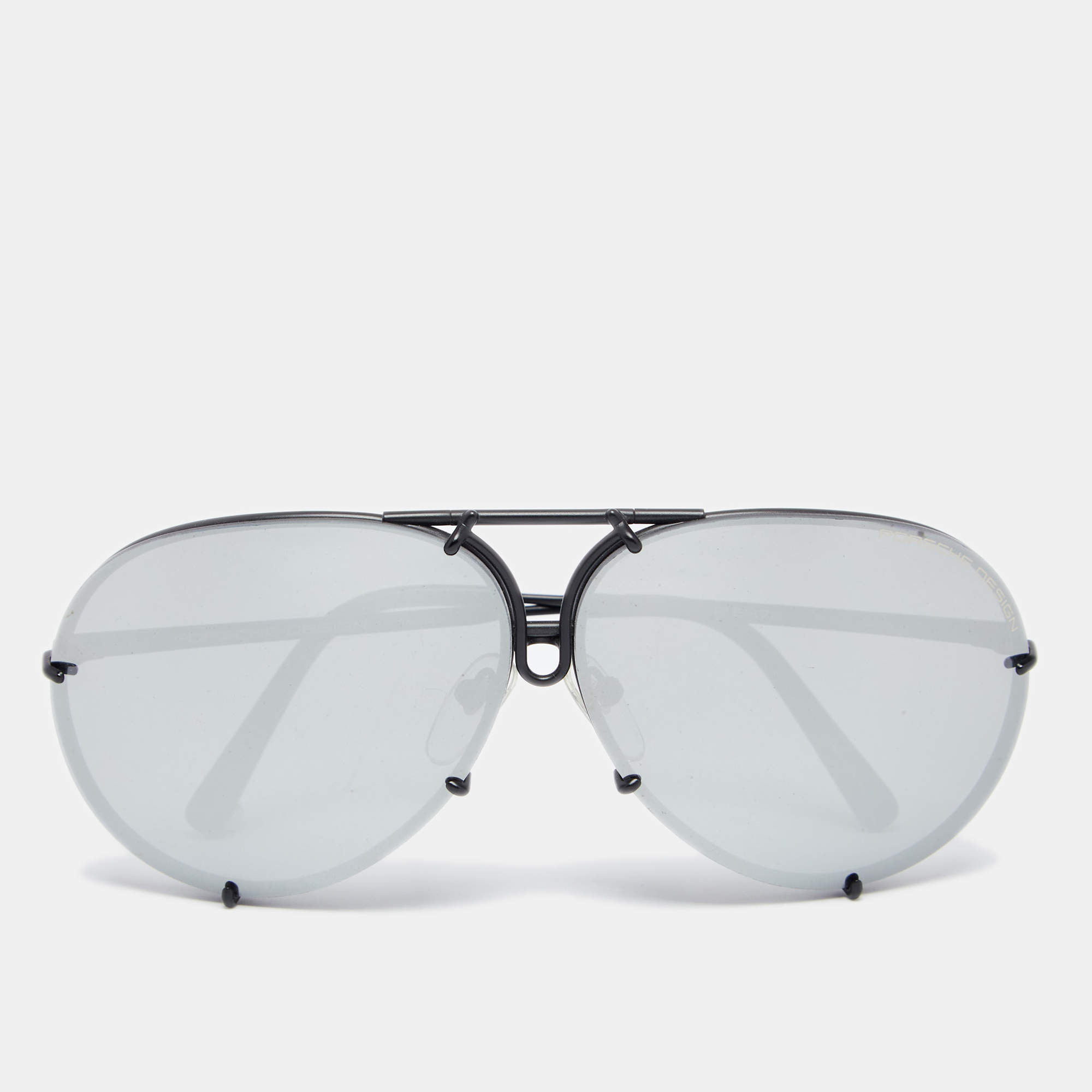 Pre Owned Porsche Design Black Tone/ Grey P´8478 Aviator Sunglasses