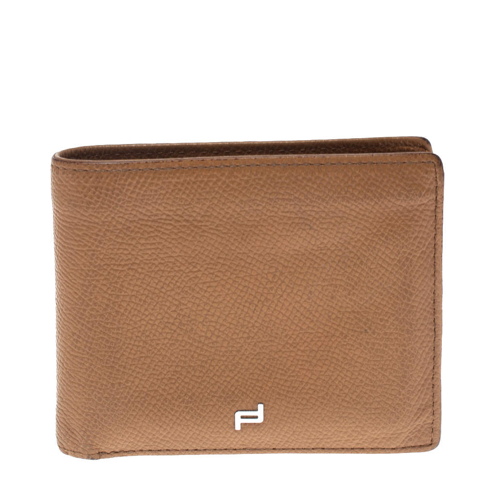 Porsche Design Tan Leather French H8 Classic 3.0 Billfold Wallet 