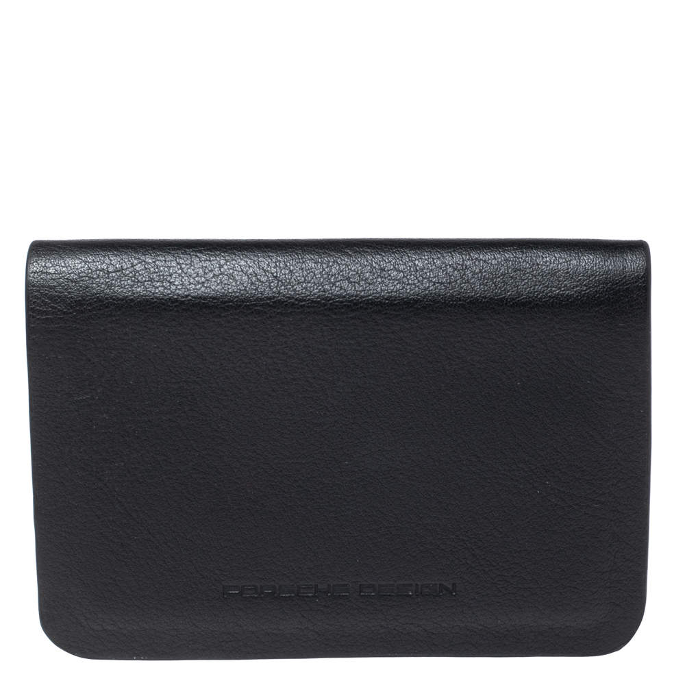 Pre Owned Porsche Design Black Leather Seamless Bifold Wallet