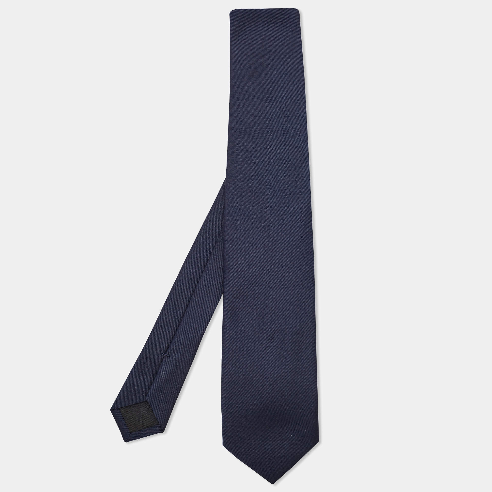 Pre Owned ربطة عنق برادا كلاسيكية نايلون زرقاء داكنة