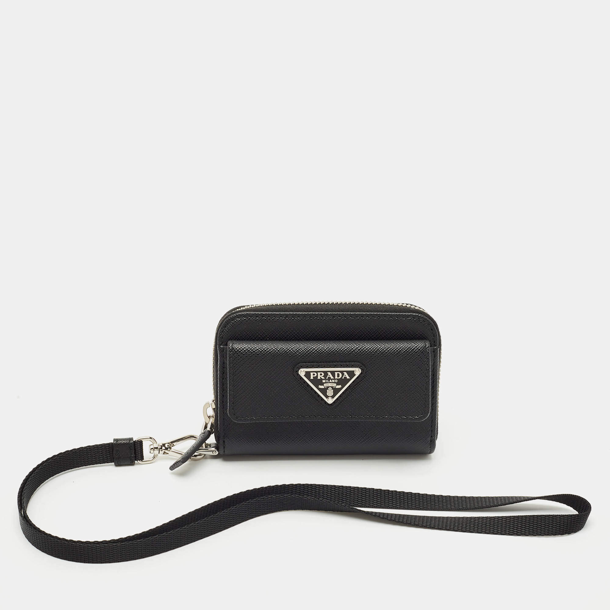 Prada Black Saffiano Leather Coin Purse