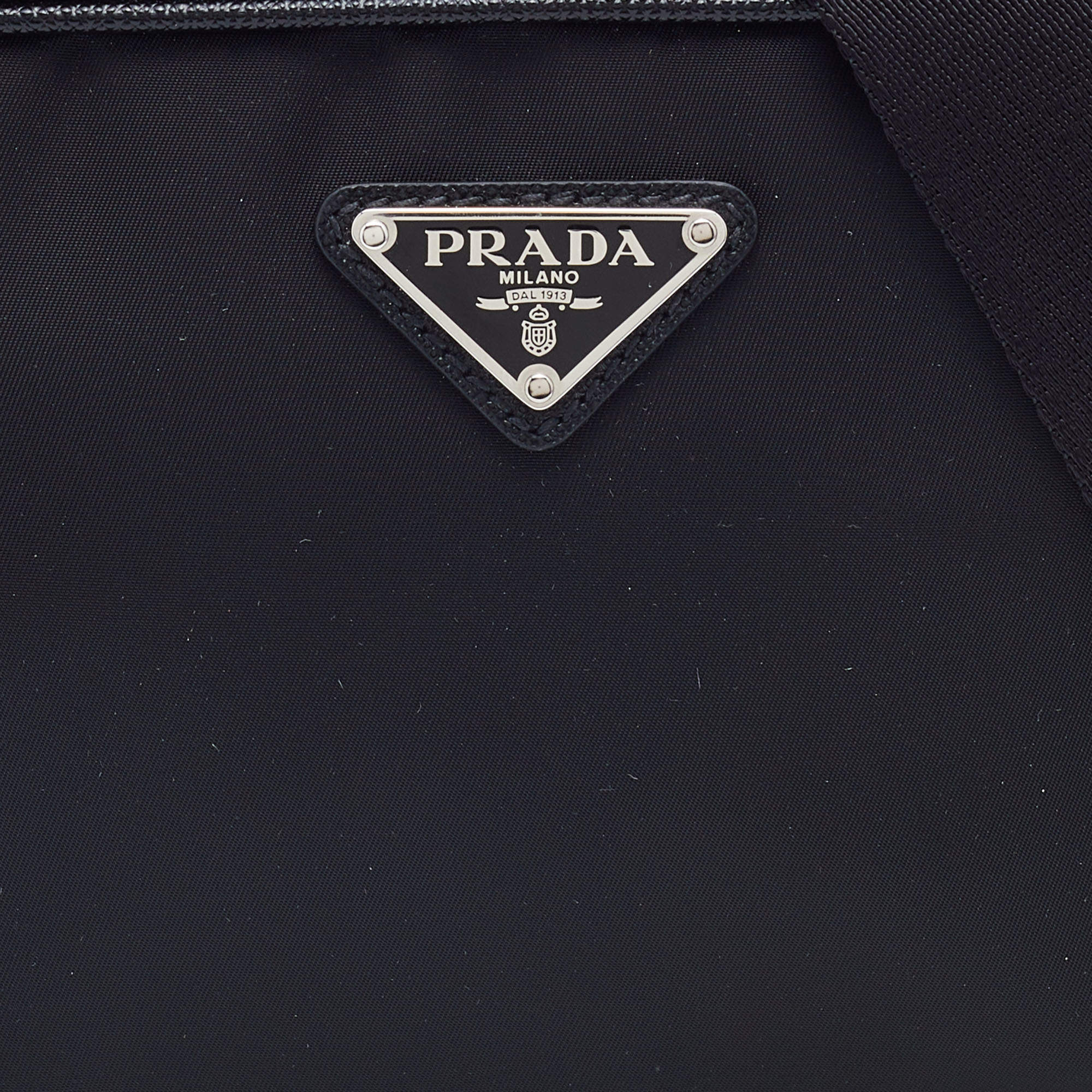 Re-nylon leather 48h bag Prada Black in Leather - 31231299