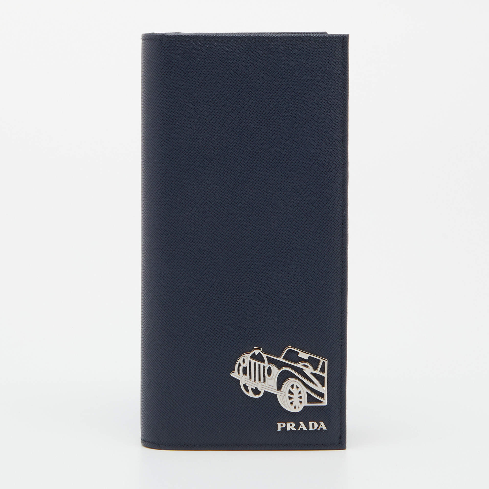 Pre Owned Prada Navy Blue Saffiano Leather Travel Long Wallet