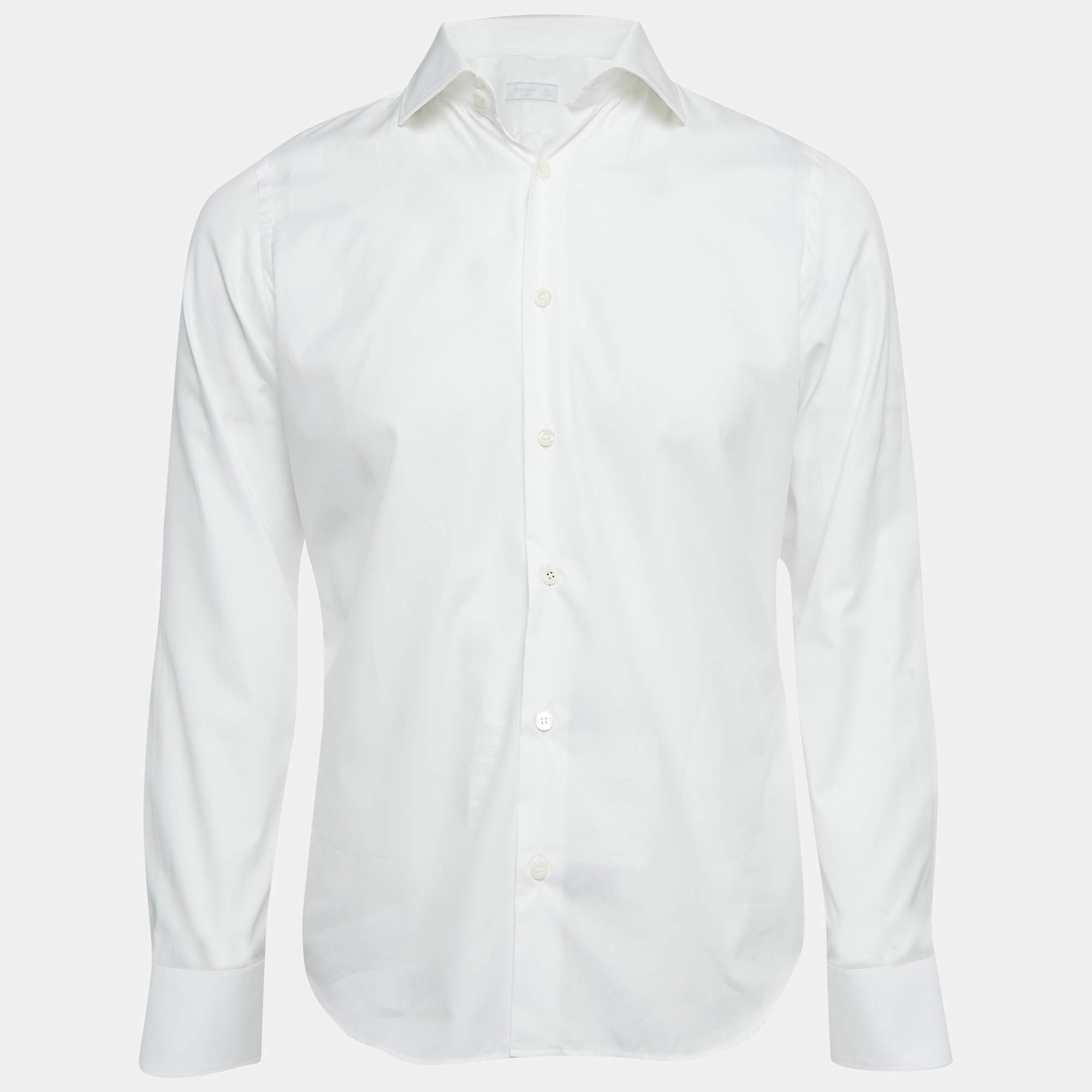 Prada White Cotton Formal Shirt M