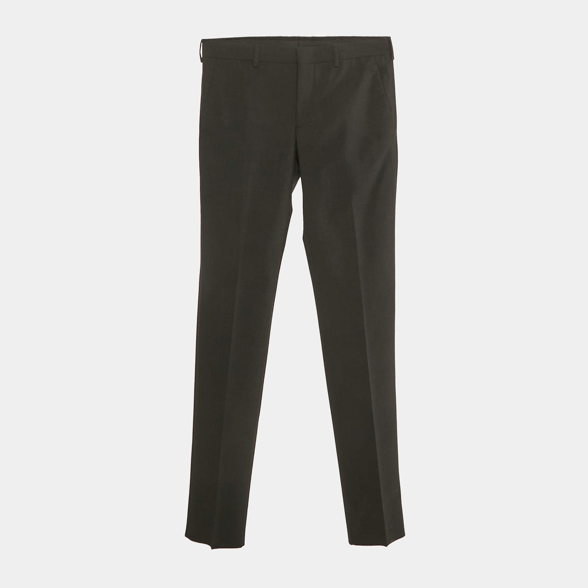 Pre Owned Prada Black Wool Tailored Trousers S