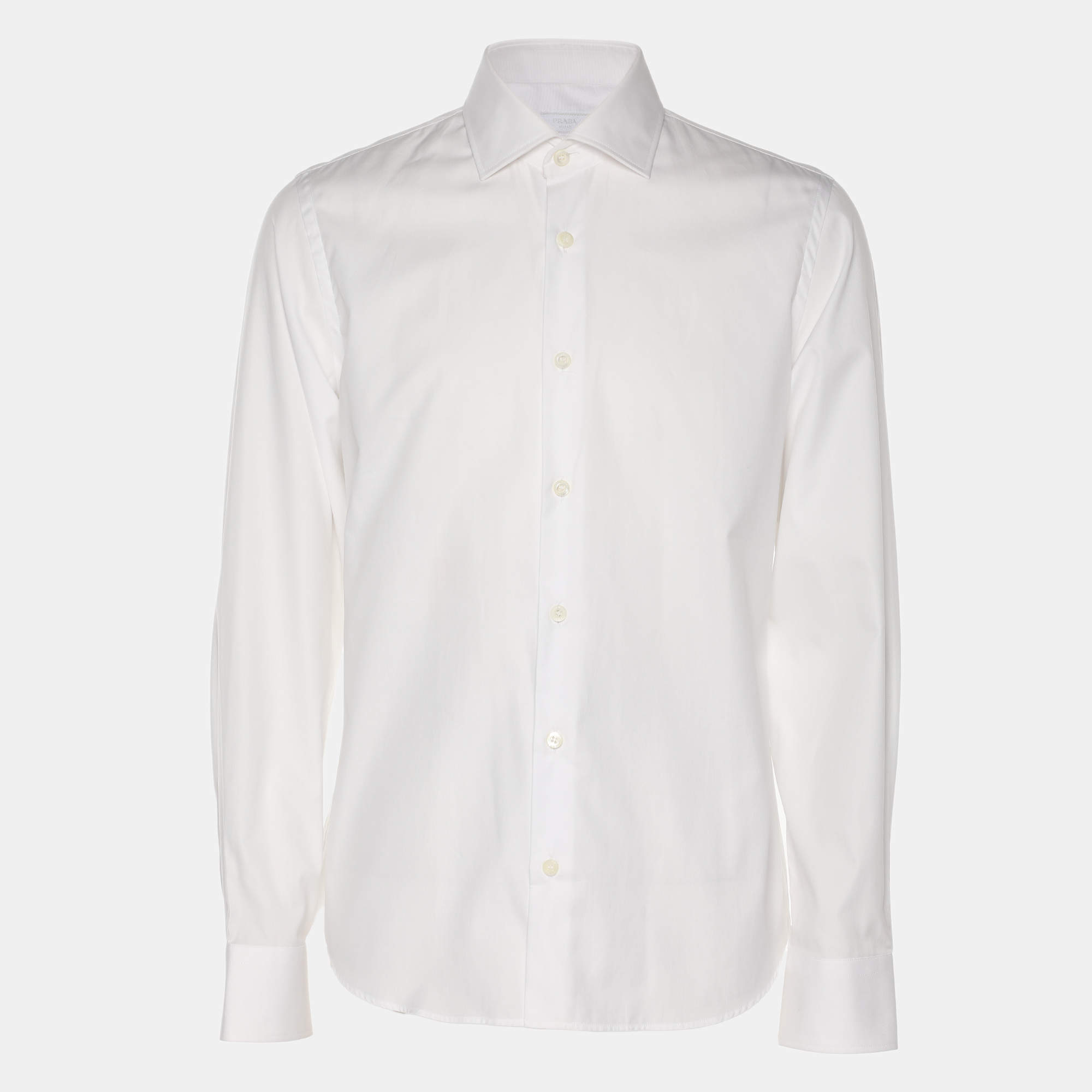 مملوكة مسبقًا Prada White Cotton Button Front Shirt S
