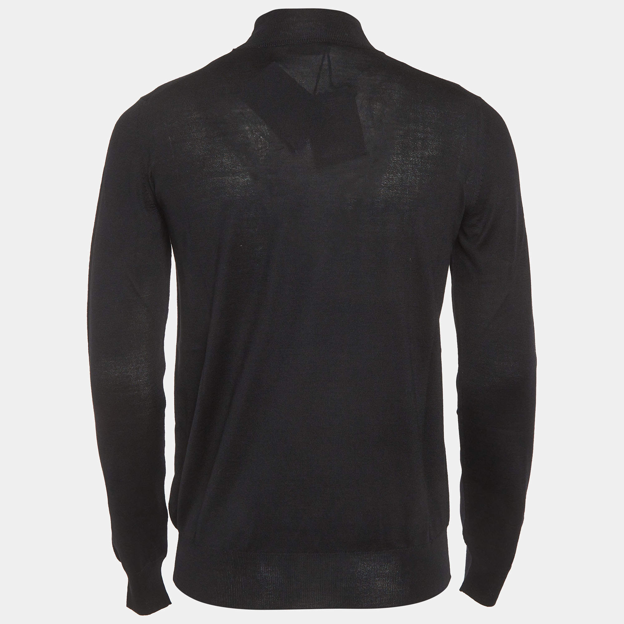 Prada Black Technical Jersey Mock Neck Turtleneck Sweater XL Prada