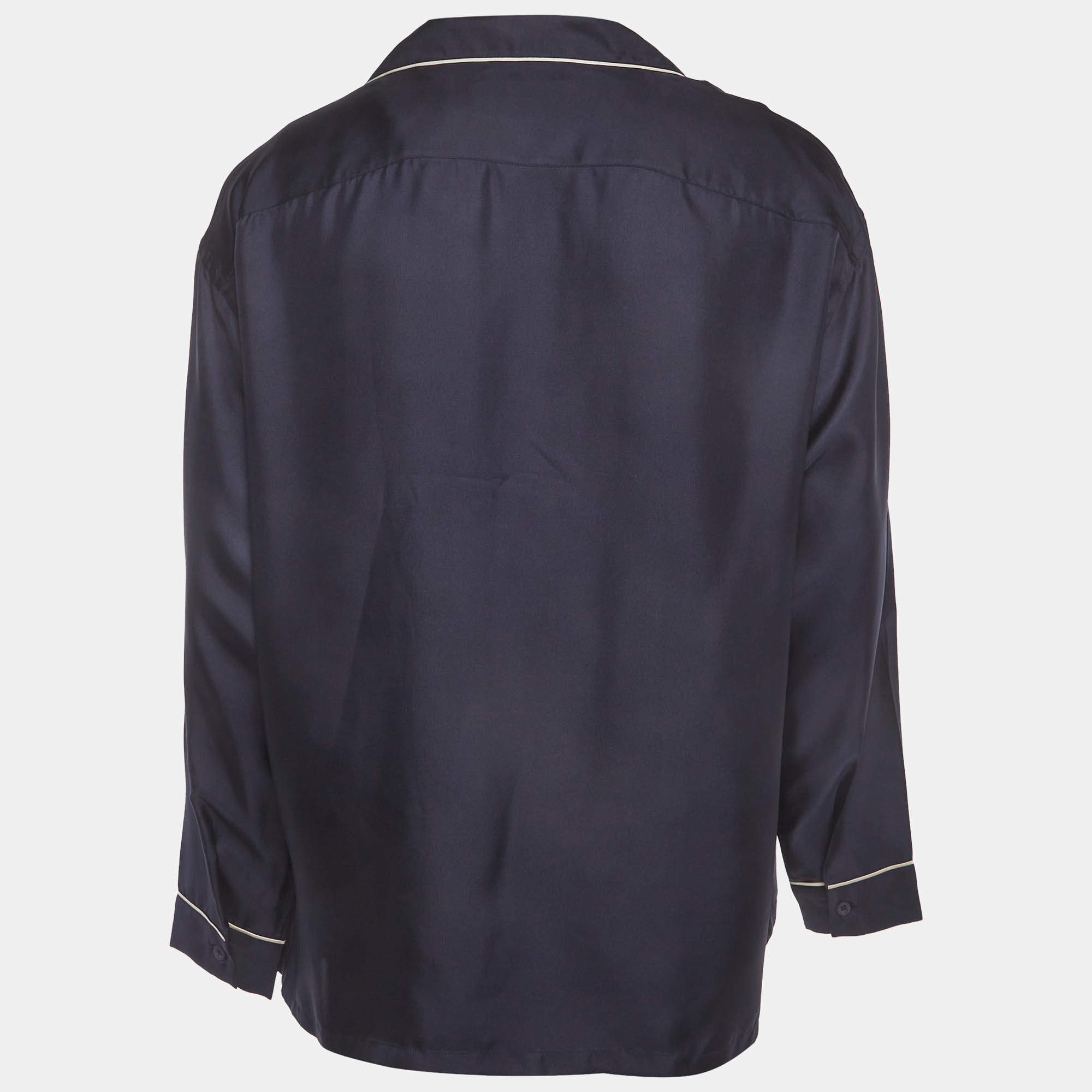 Prada Navy Blue Re-Nylon Short Sleeve Shirt M Prada | TLC US