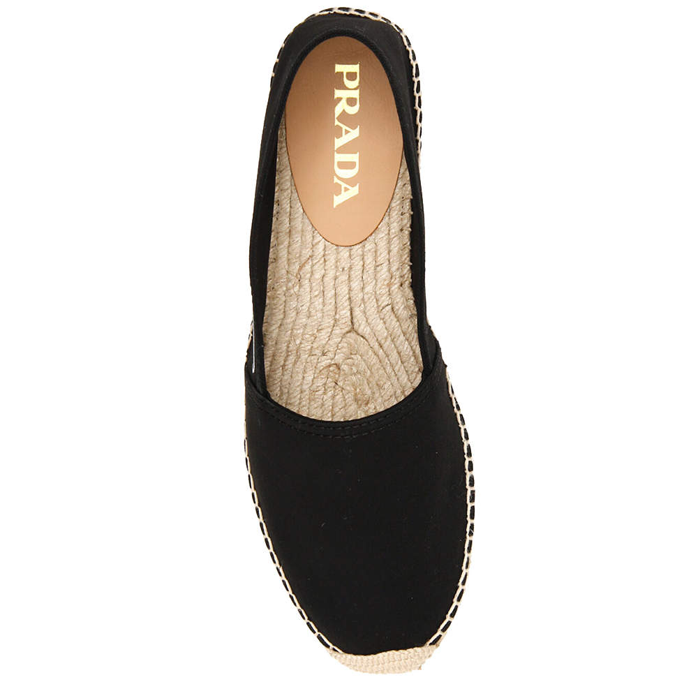 Prada Black Gabardine Fabric Espadrilles Size EU 39 UK 5 Prada | TLC