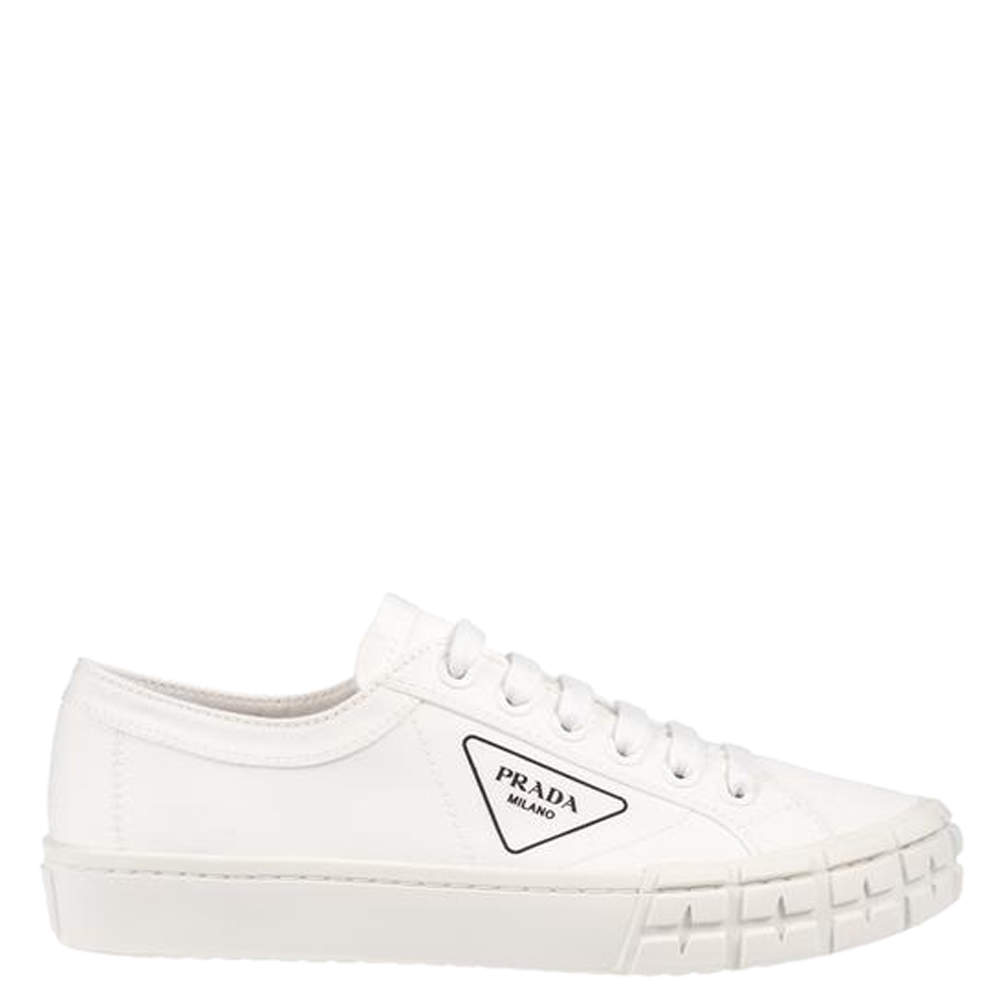 Prada White Gabardine Fabric Sneakers Size UK 6/ EU 39 Prada | TLC