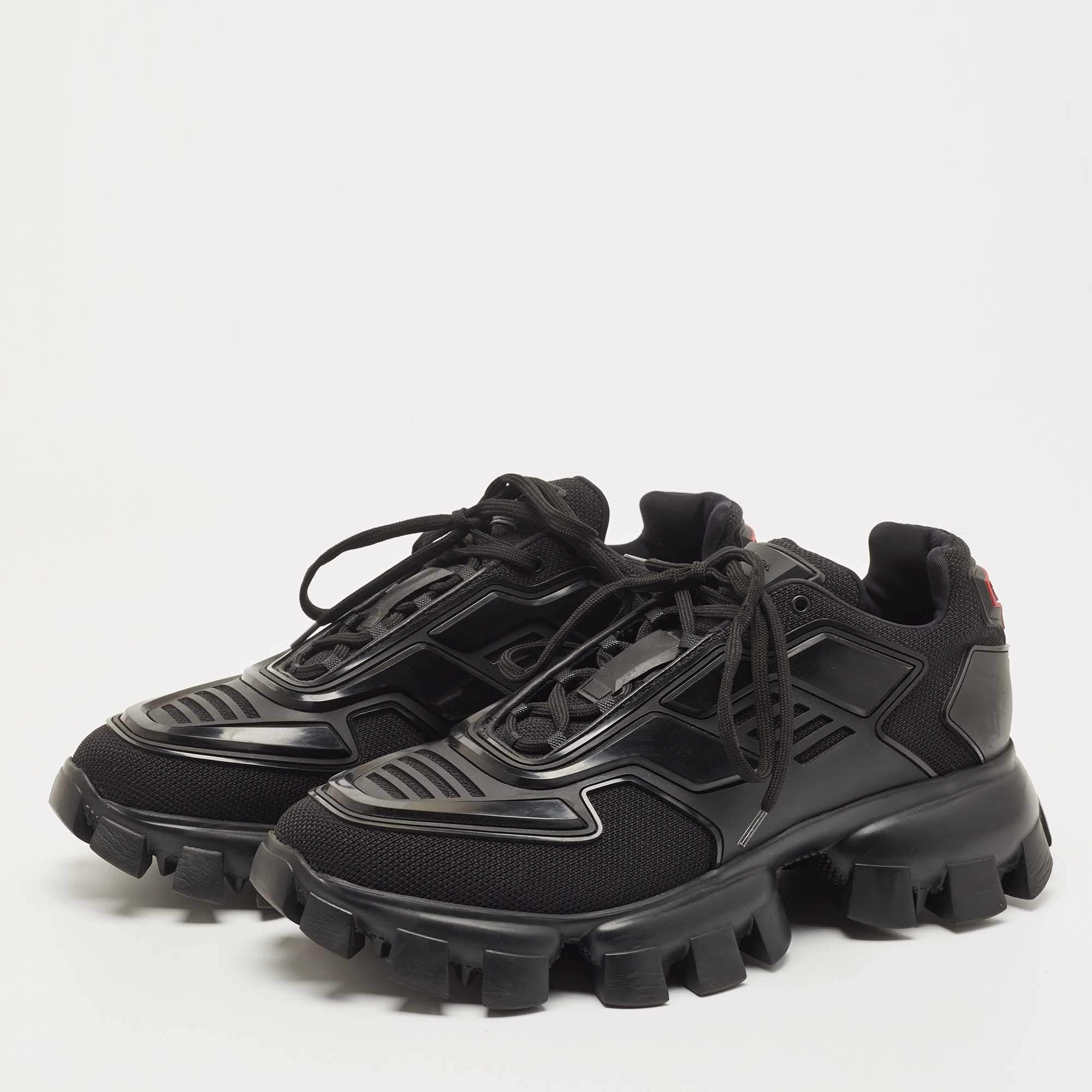 Prada Cloudbust Thunder Sneakers with Wide-Leg Trousers - Hey Pretty Thing