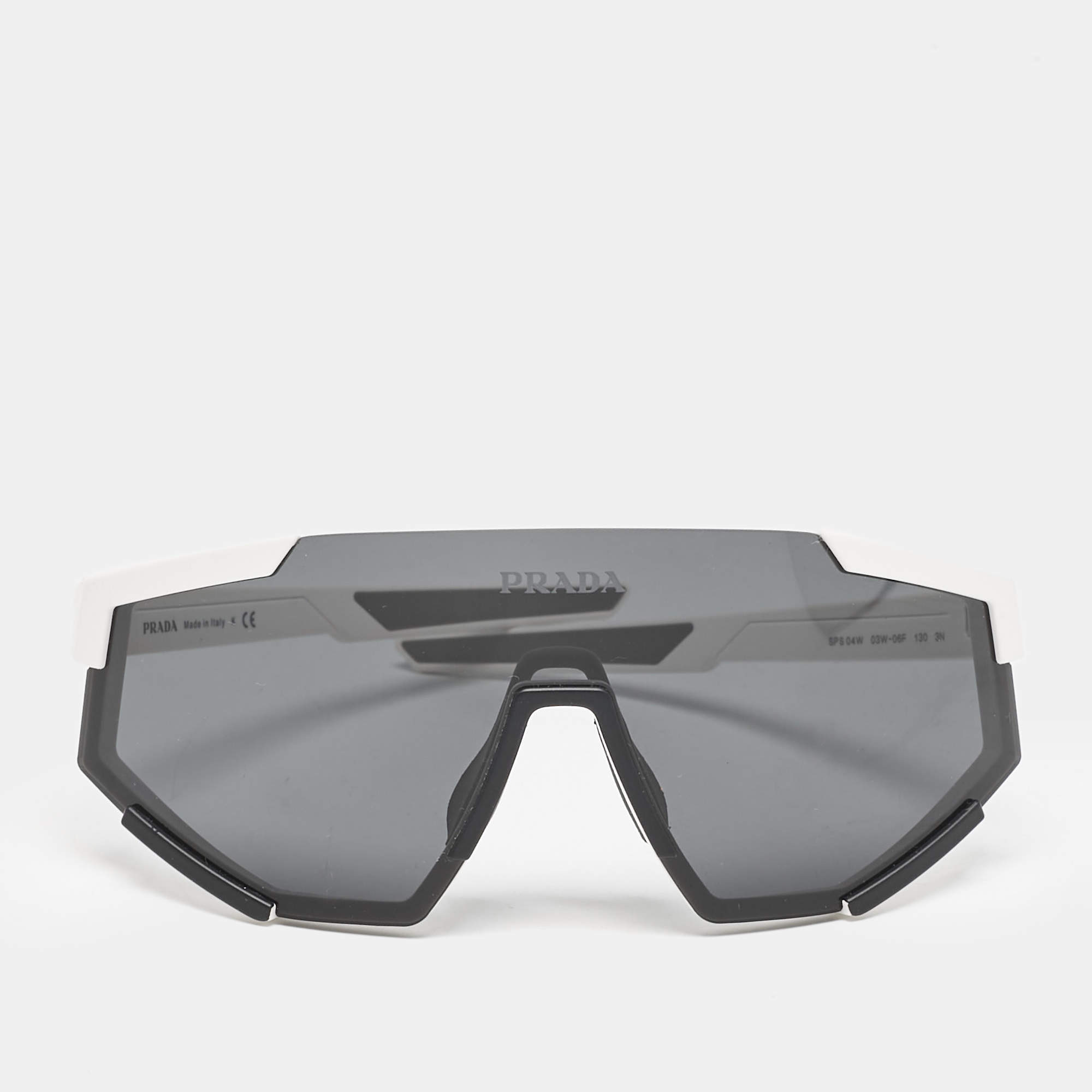 Prada Sport Black/White SPS 04W Shield Sunglasses