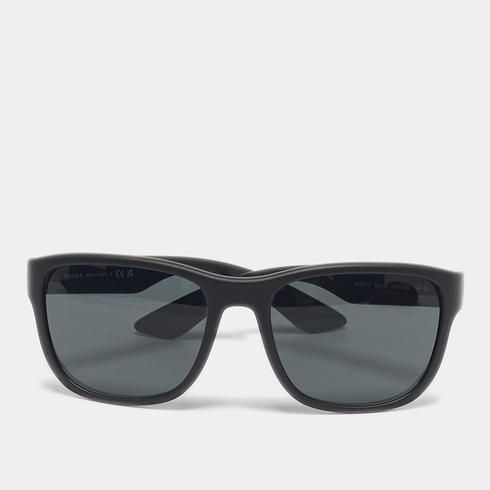 Pre Owned Prada Sport Black SPS01U Wayfarer Sunglasses