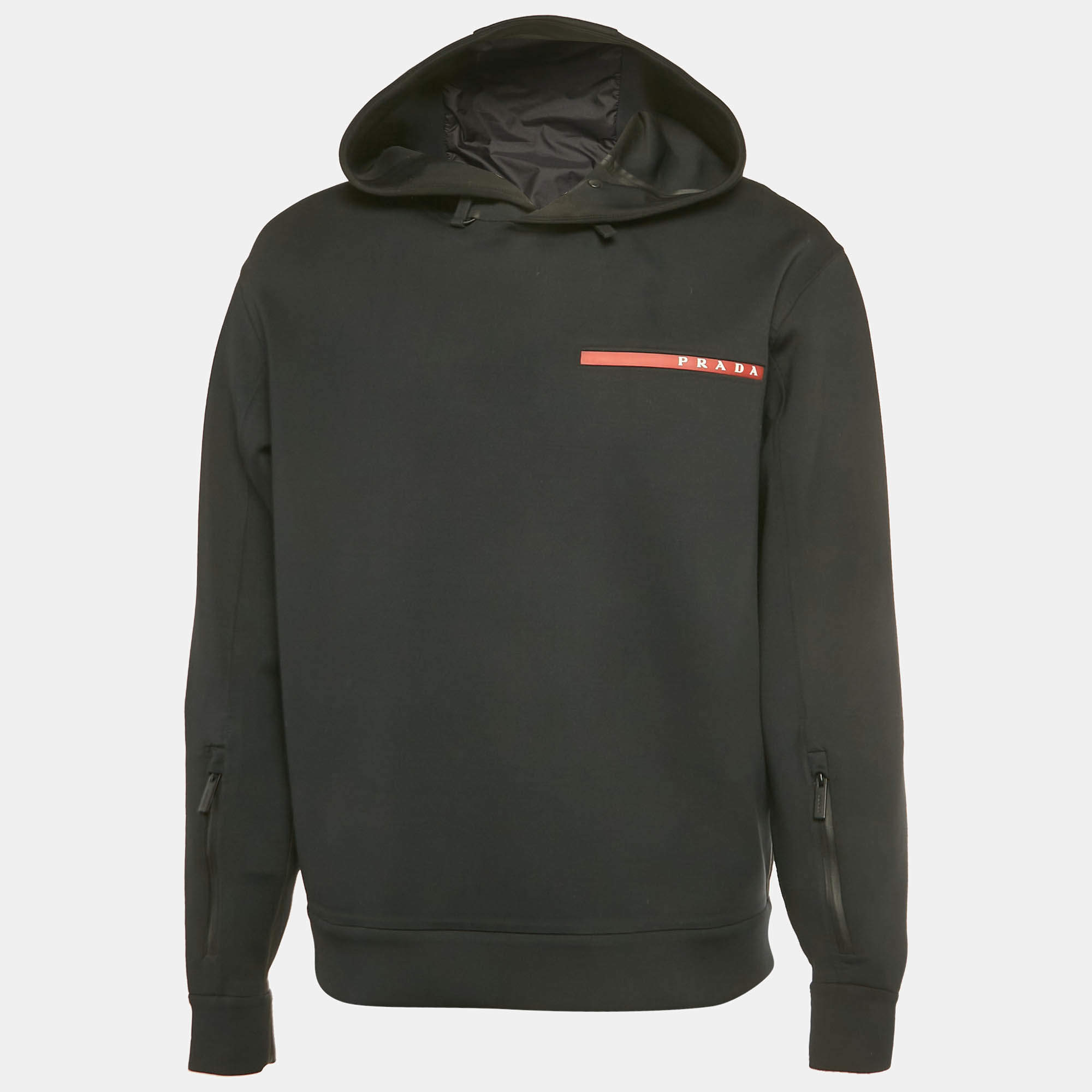 مملوكة مسبقًا Prada Sport Black Double Jersey Hoodie XL