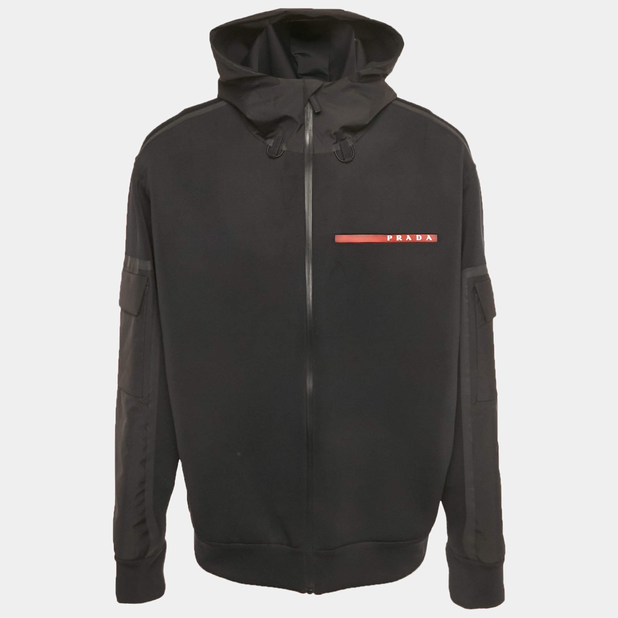 Pre Owned جاكيت برادا سبورت تقني أسود بيوند ذا لاين مقاس كبير جداً - إكس إكس لارج