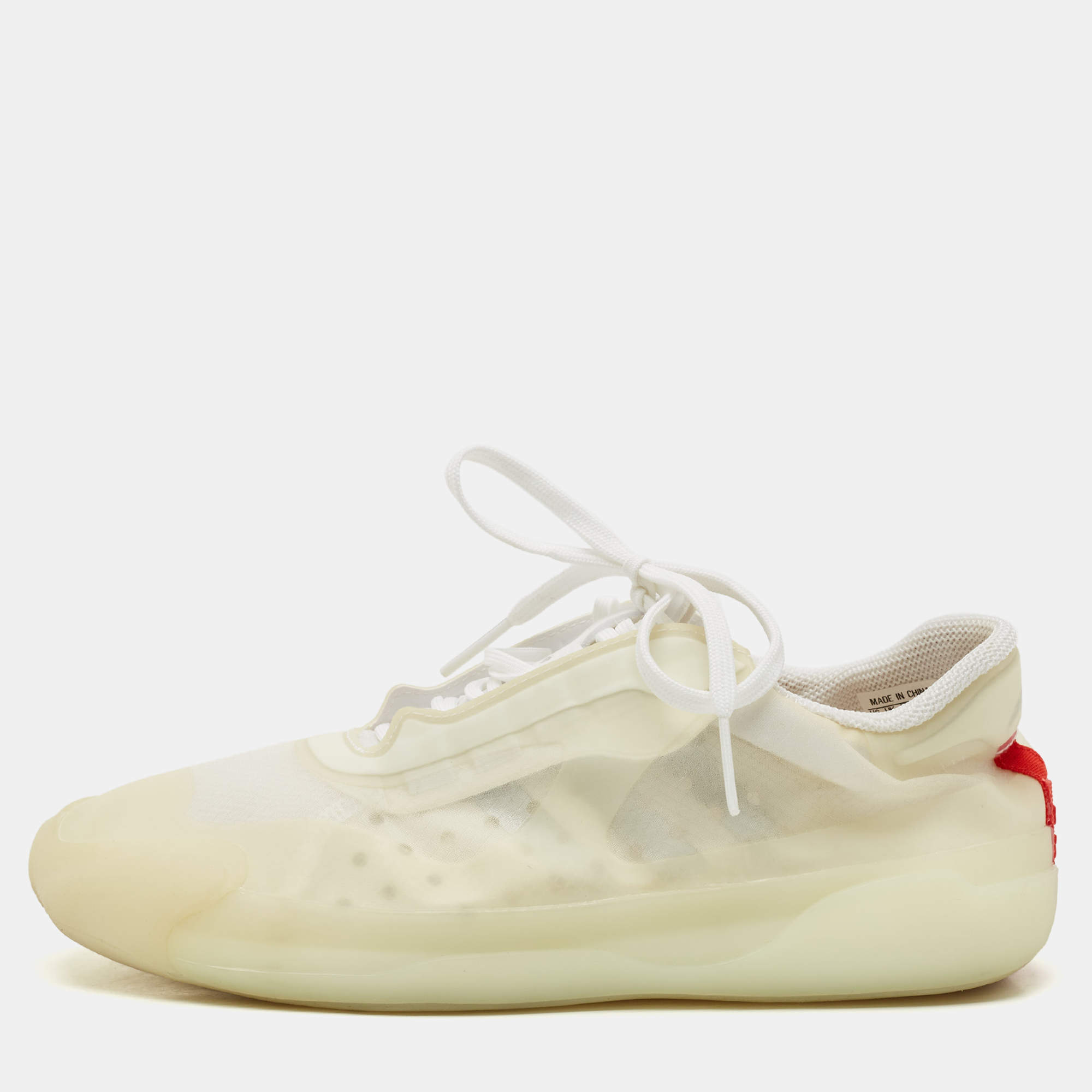 Prada Sport x Adidas Cream Mesh and Rubber ,Luna Rosa Sneakers Size 41.5