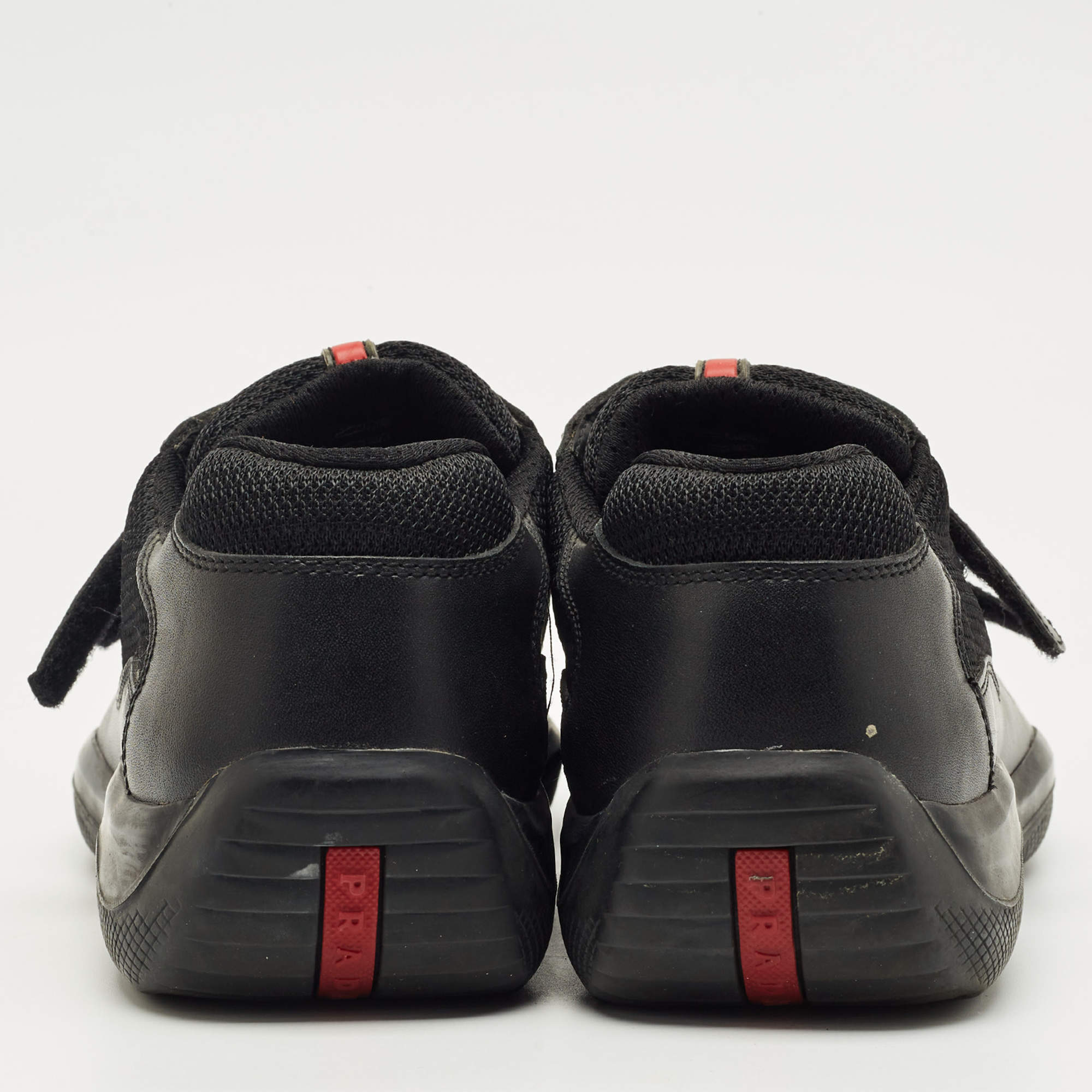 Prada Sport Brown Leather Double Velcro Low Top Sneakers