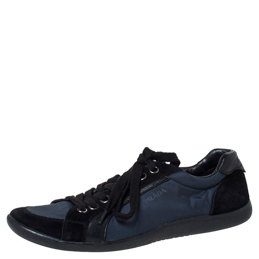 Pre Owned Prada Sport Blue Suede and Nylon Low Top Sneakers Size 42