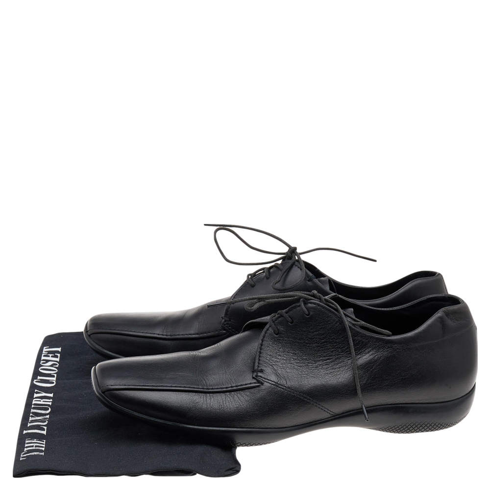 Prada Sport Black Leather Lace Up Derby Size 43.5 Prada