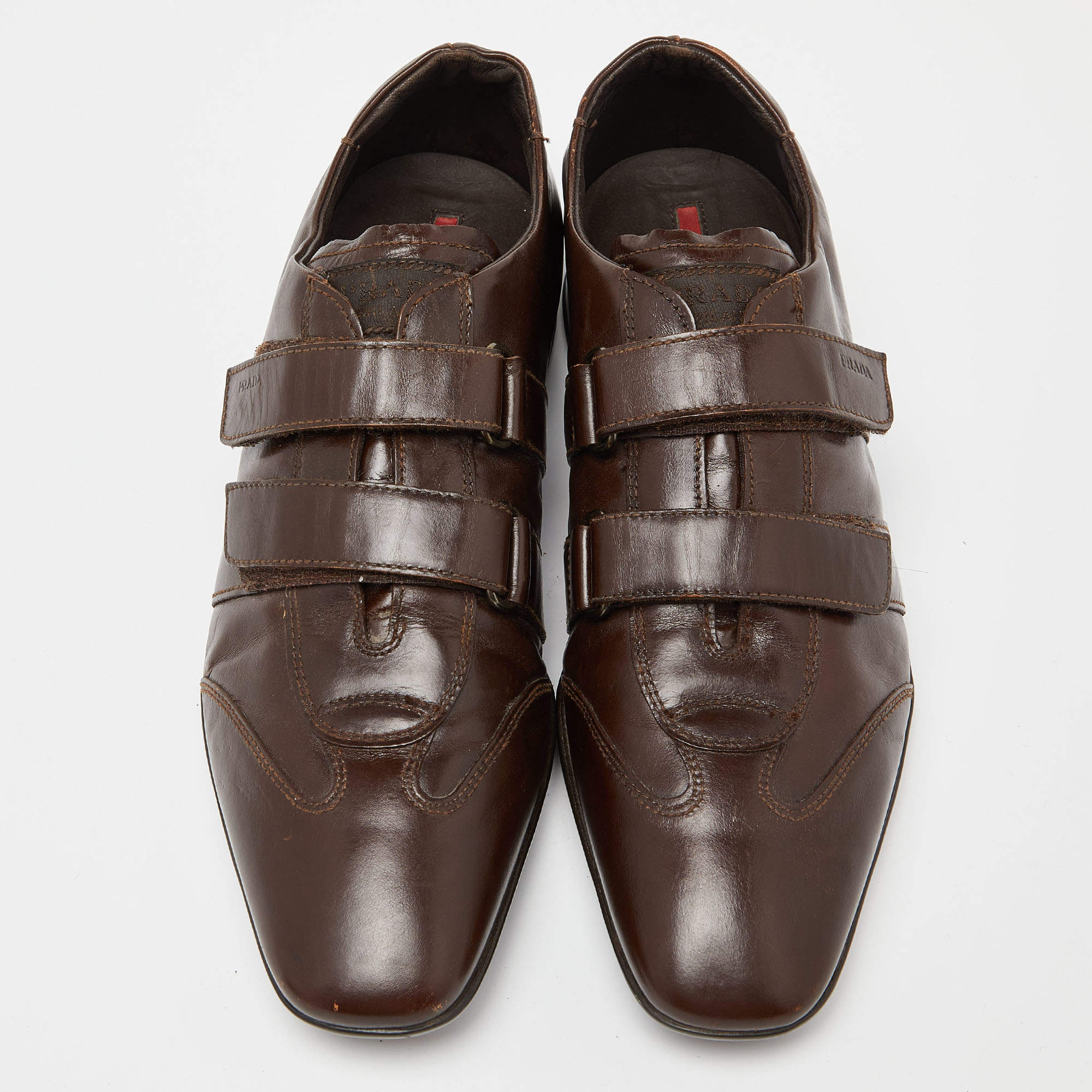 Prada × Vintage Prada Velcro Leather Ugly Shoes | Grailed