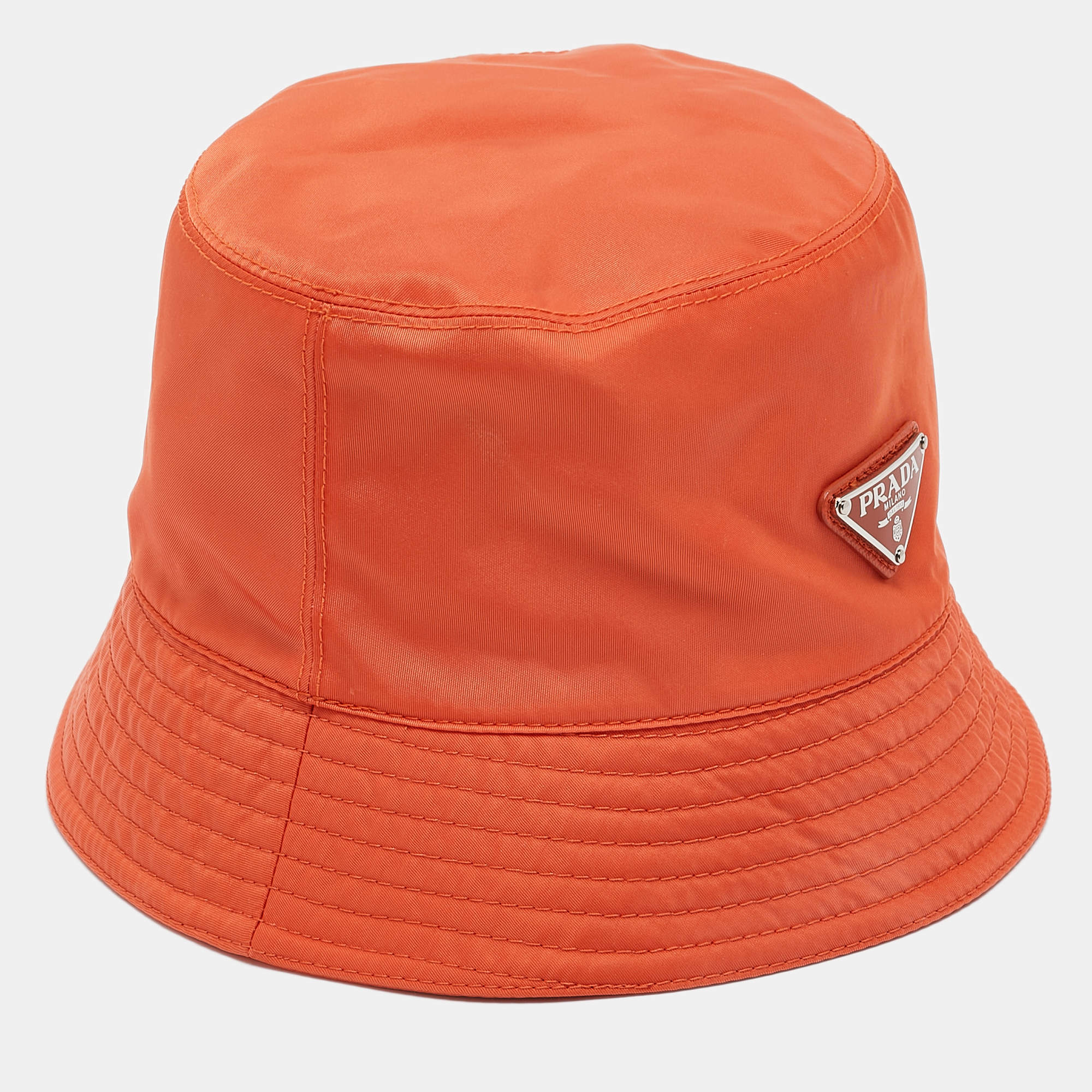 Prada Orange Re-Nylon Bucket Hat M