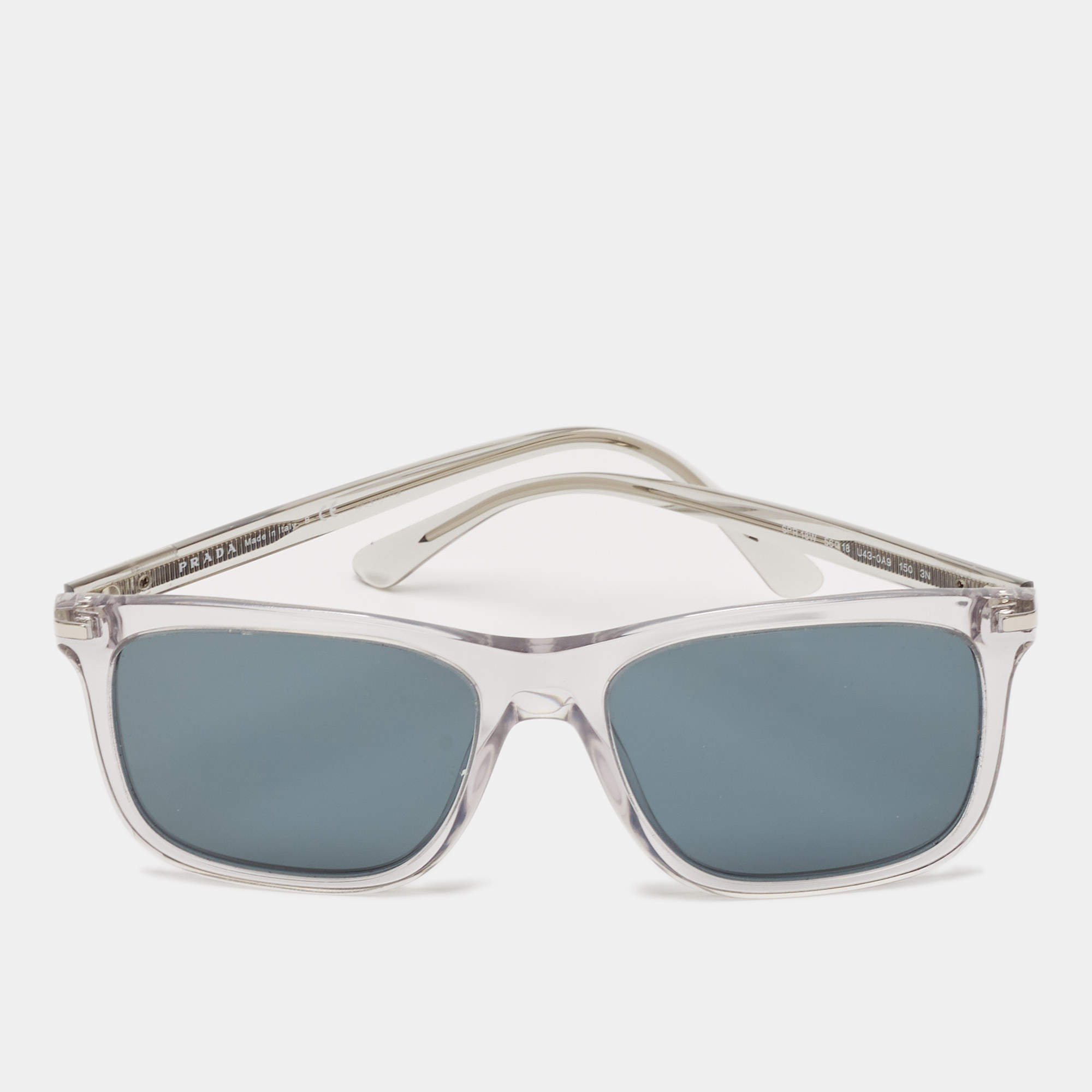 Prada Grey Mirrored SPR 18W Square Sunglasses