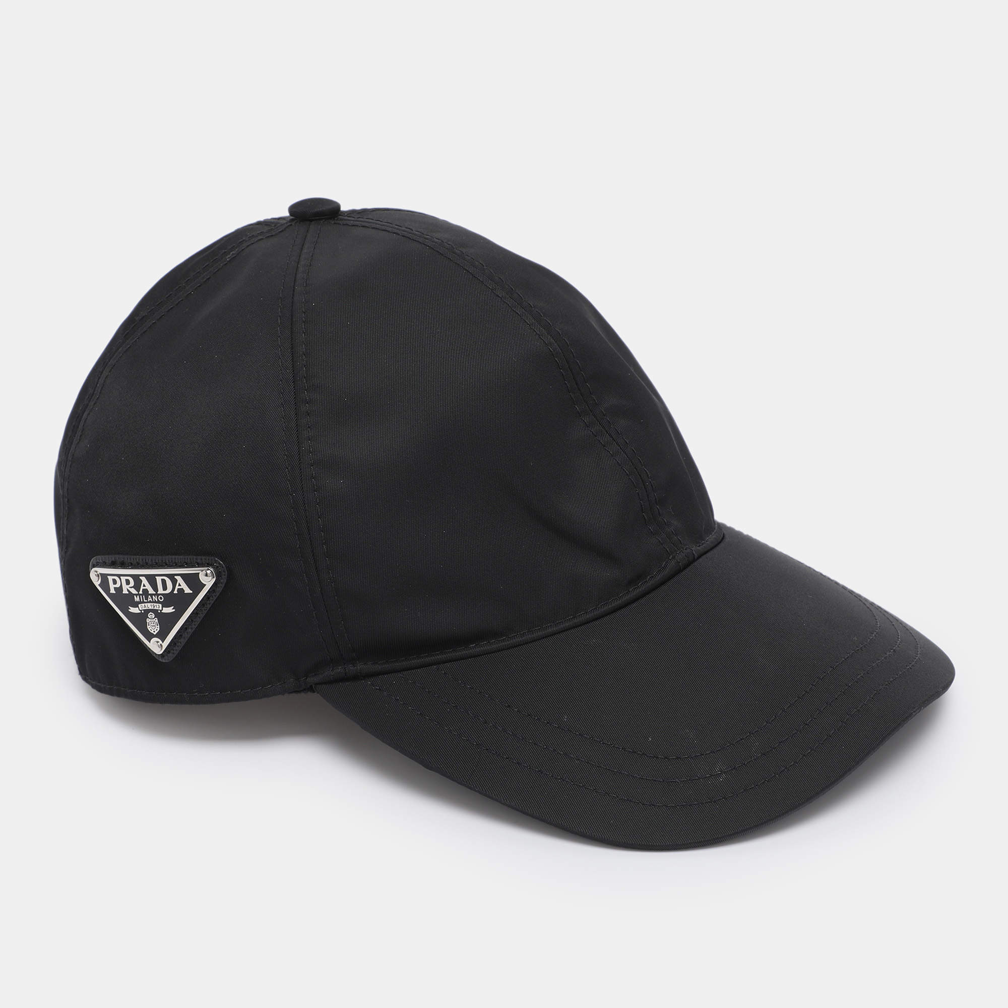 Pre Owned Prada Black Nylon Re-Nylon Baseball Cap S