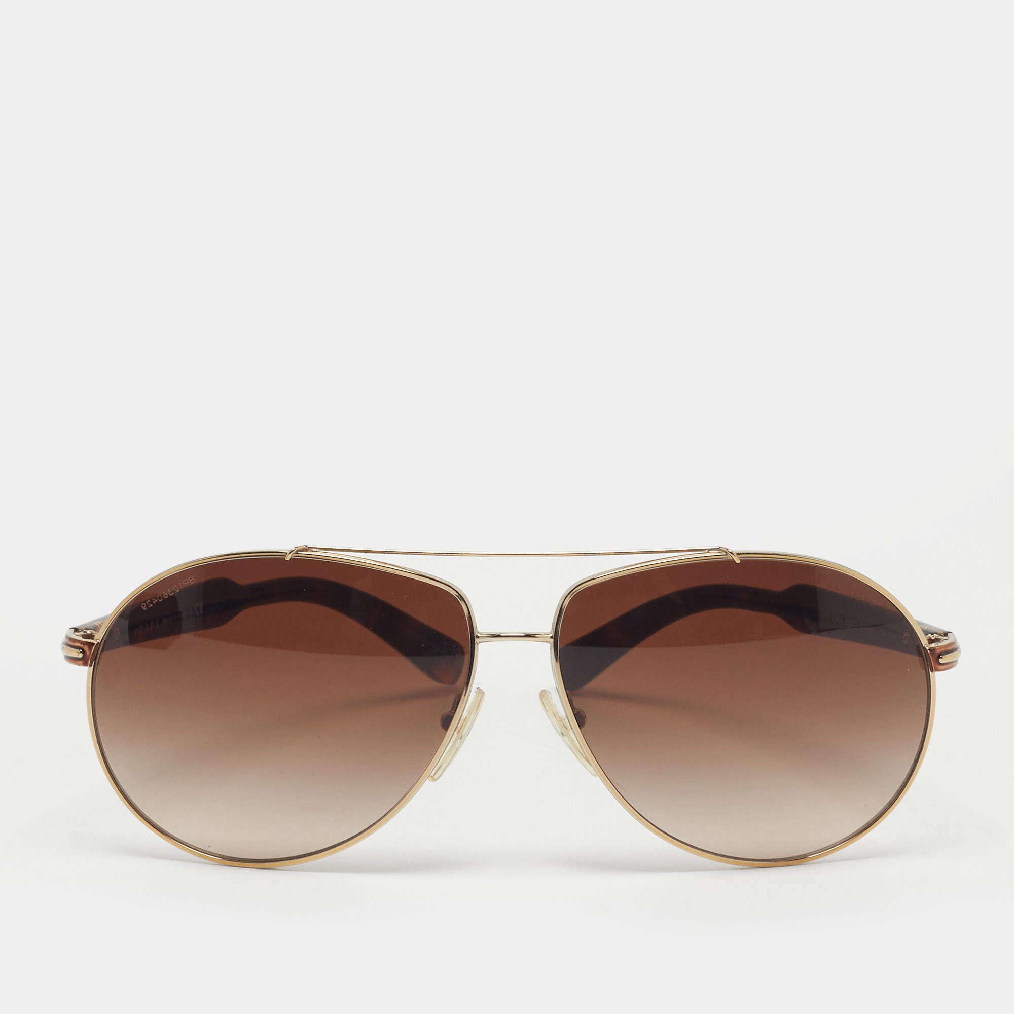 مملوكة مسبقًا Prada Brown Gradient SPR 50NA Aviator Sunglasses